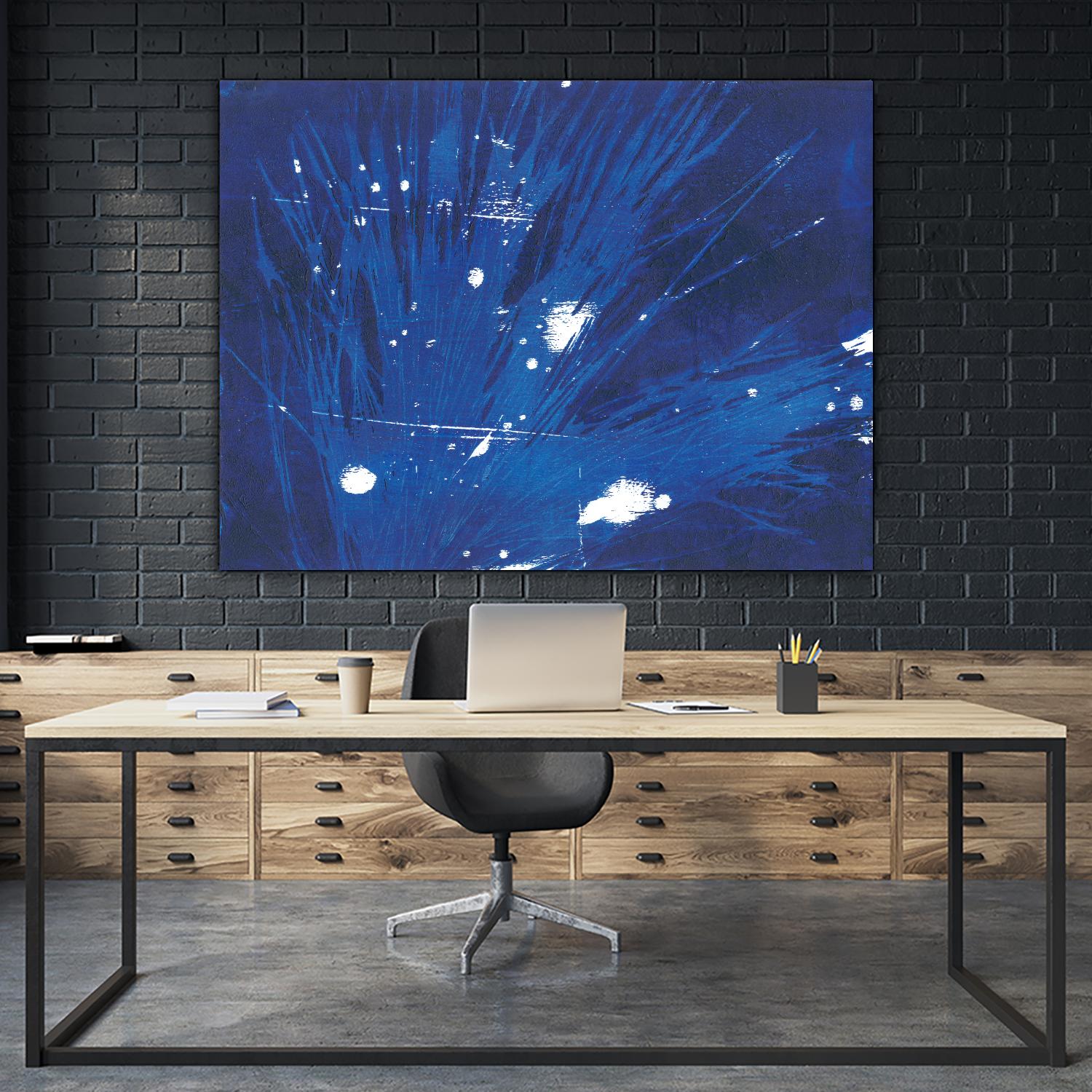 Indigo Burst II by Regina Moore on GIANT ART - blue abstract