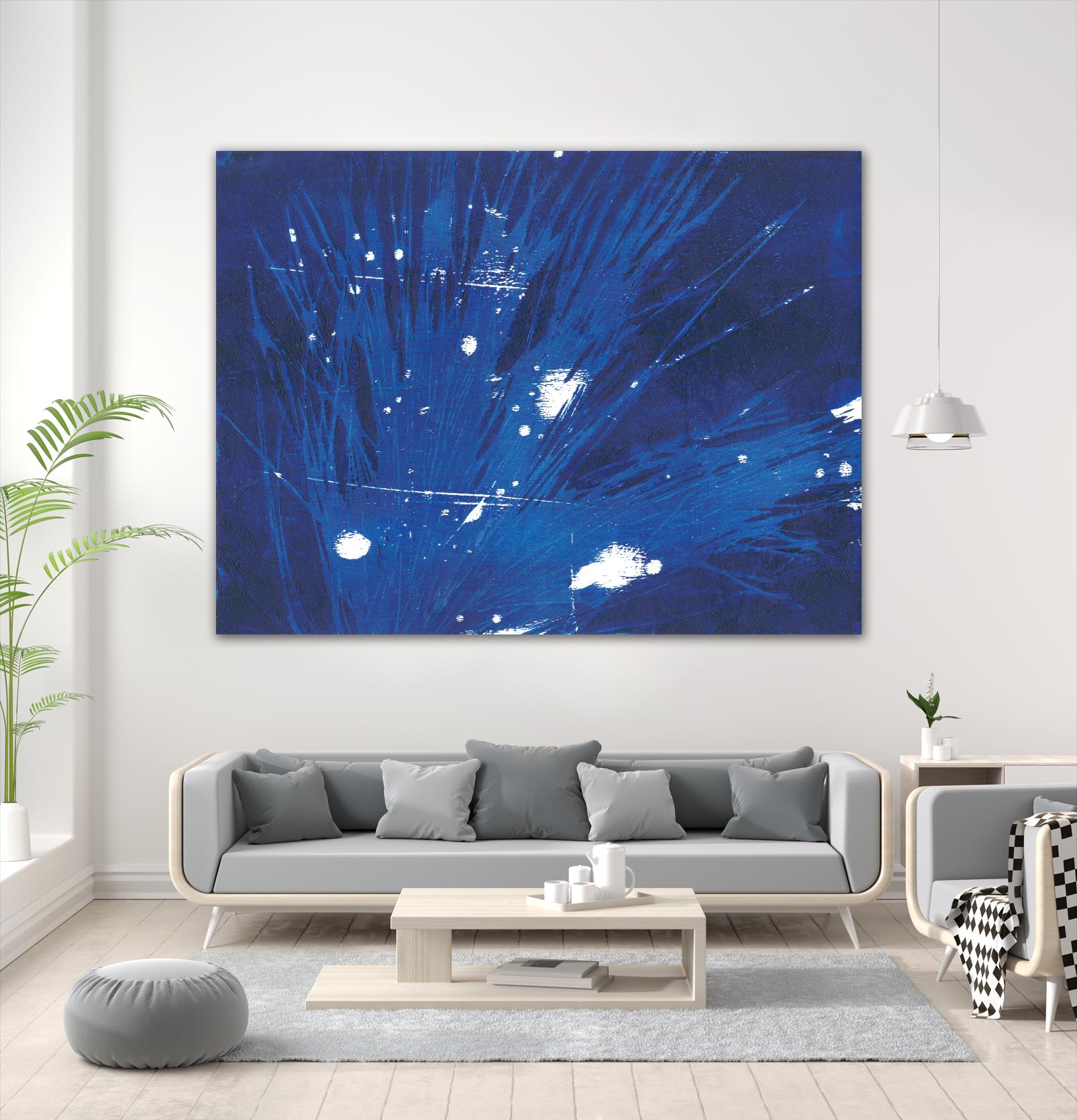 Indigo Burst II by Regina Moore on GIANT ART - blue abstract