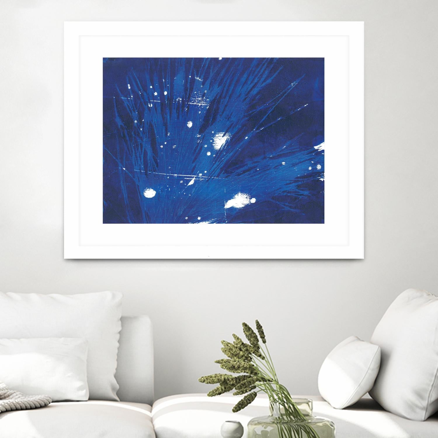 Indigo Burst II by Regina Moore on GIANT ART - blue abstract