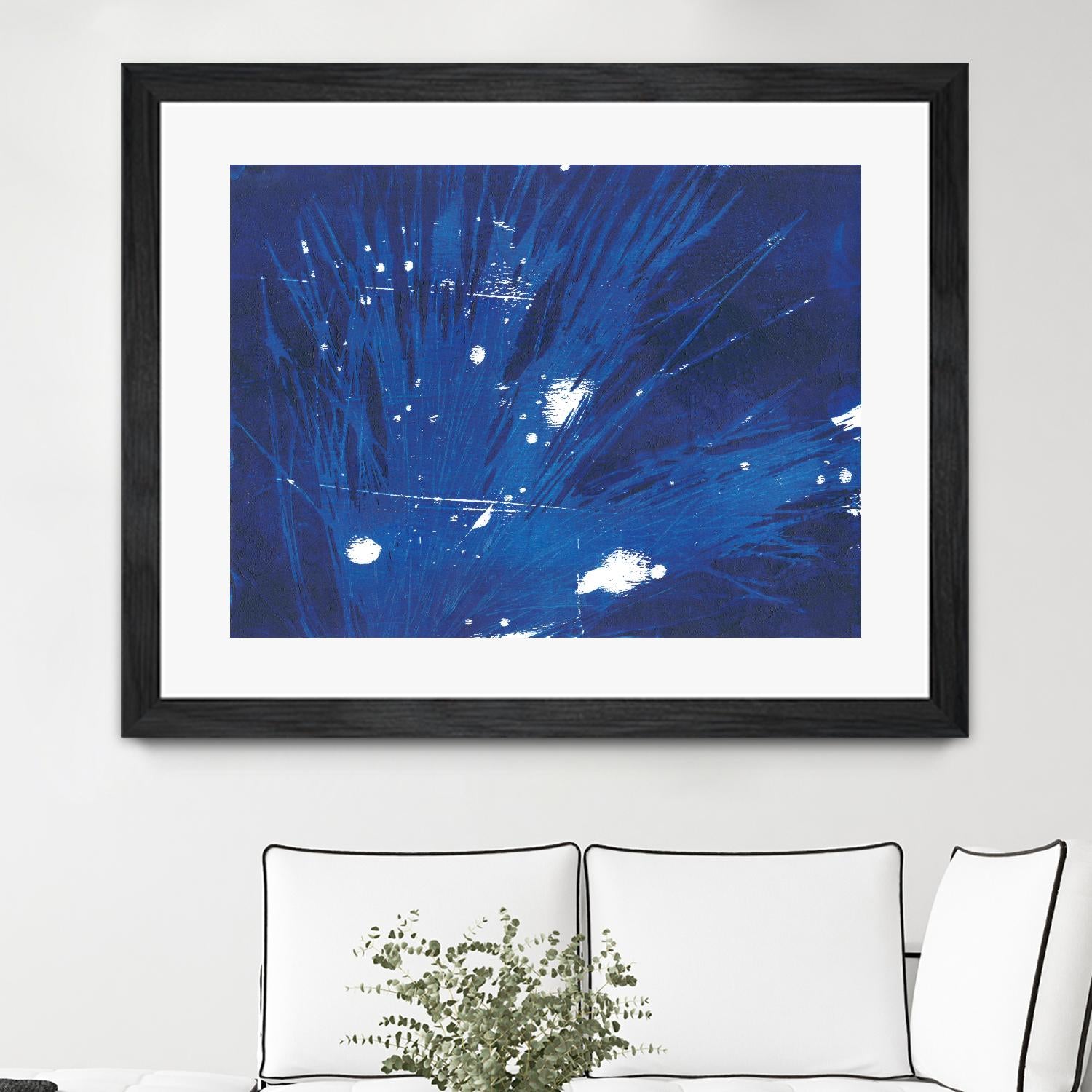 Indigo Burst II by Regina Moore on GIANT ART - blue abstract