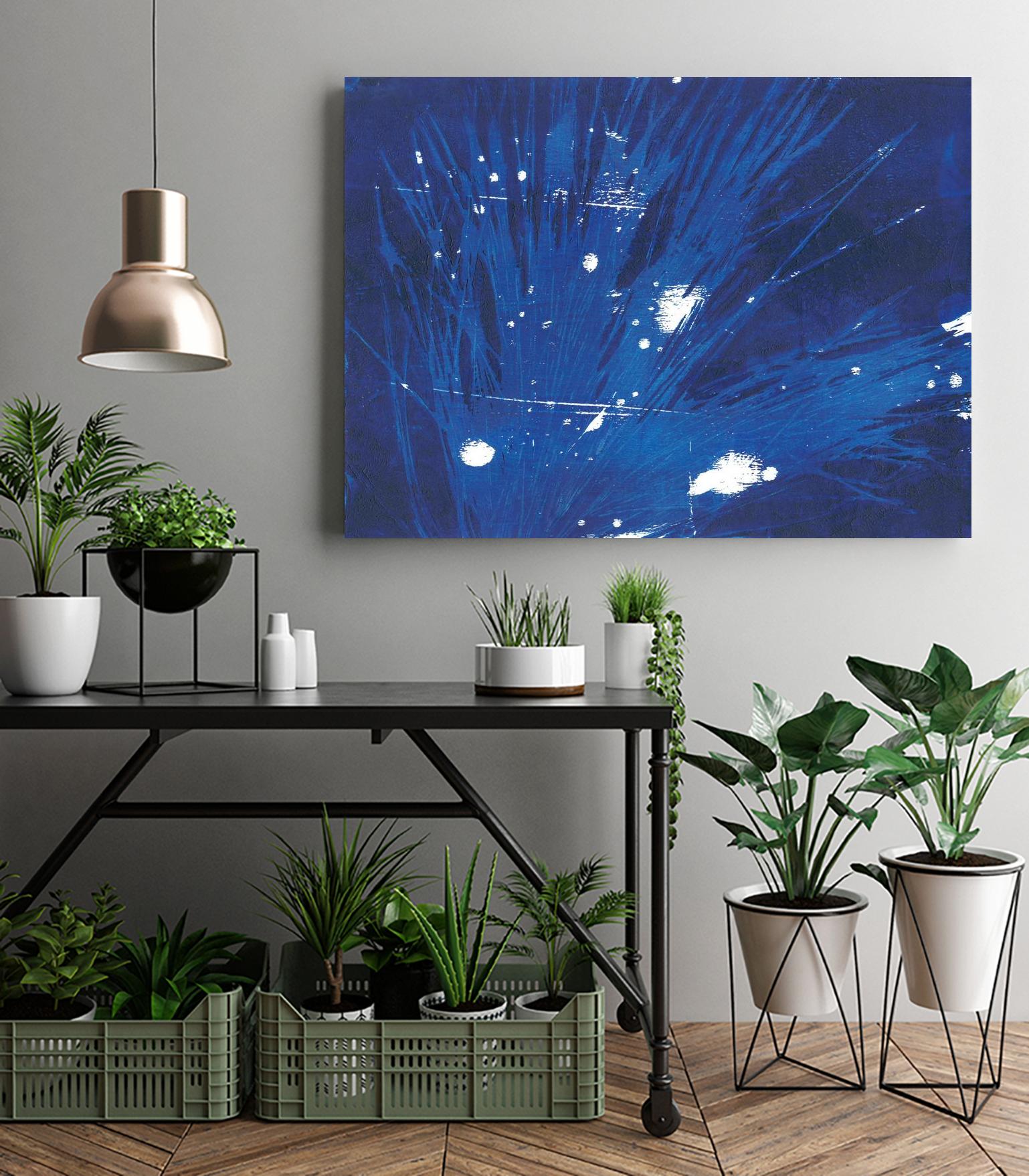 Indigo Burst II by Regina Moore on GIANT ART - blue abstract