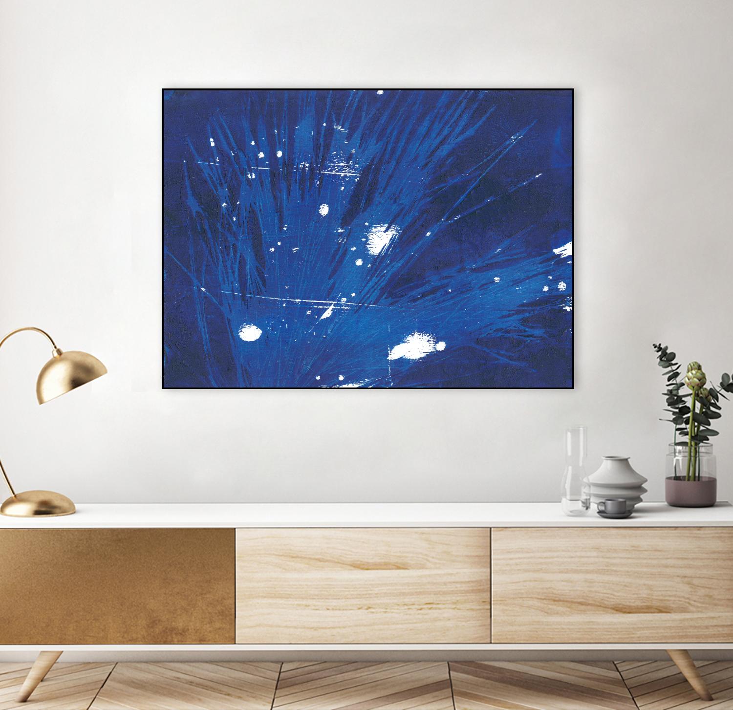 Indigo Burst II by Regina Moore on GIANT ART - blue abstract