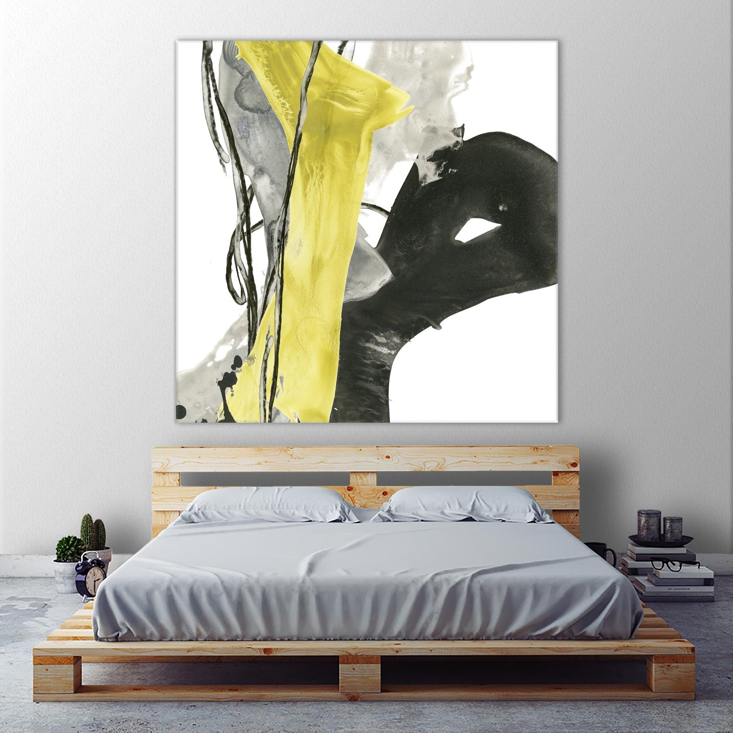Citron Flux I by June Erica Vess on GIANT ART - yellow abstract