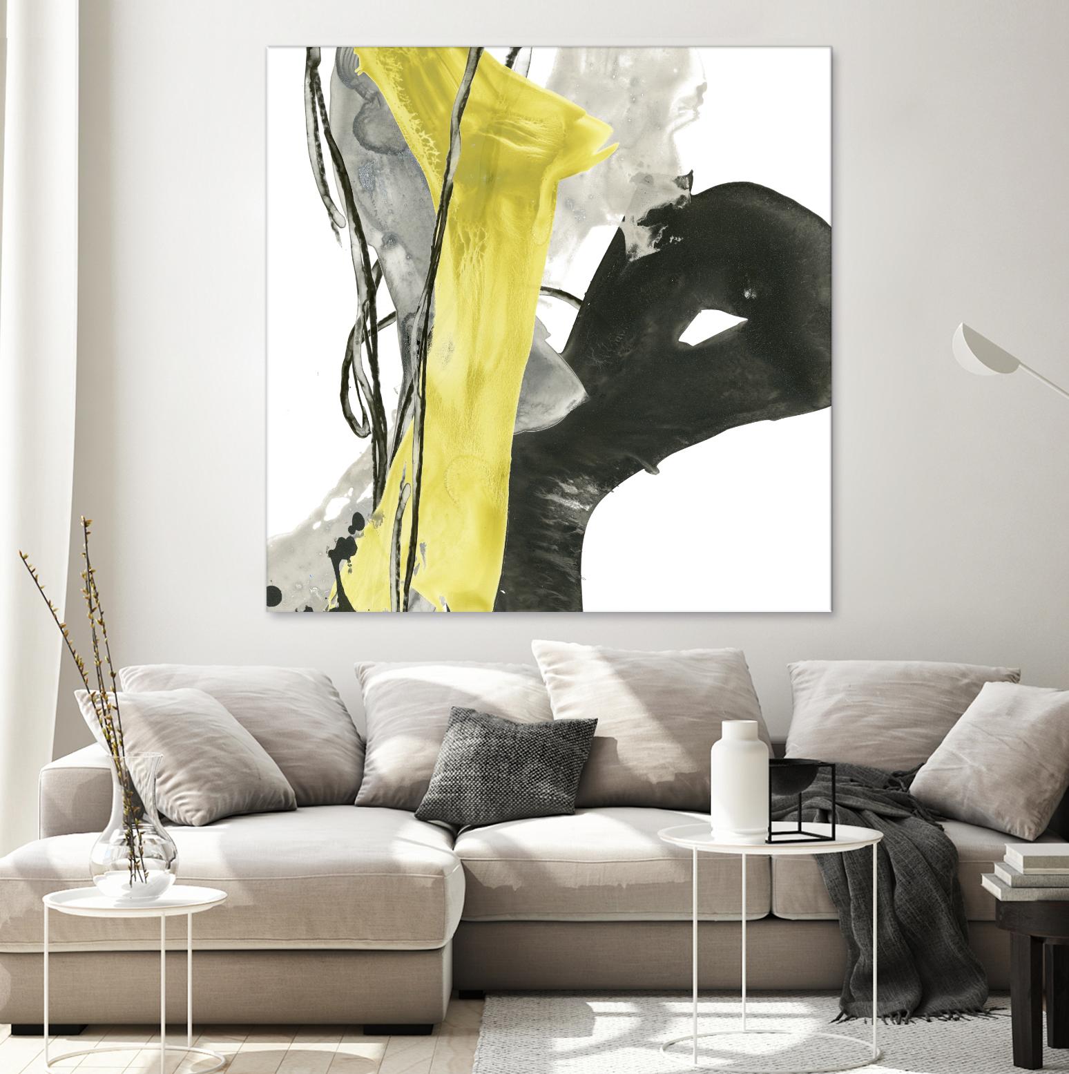 Citron Flux I by June Erica Vess on GIANT ART - yellow abstract