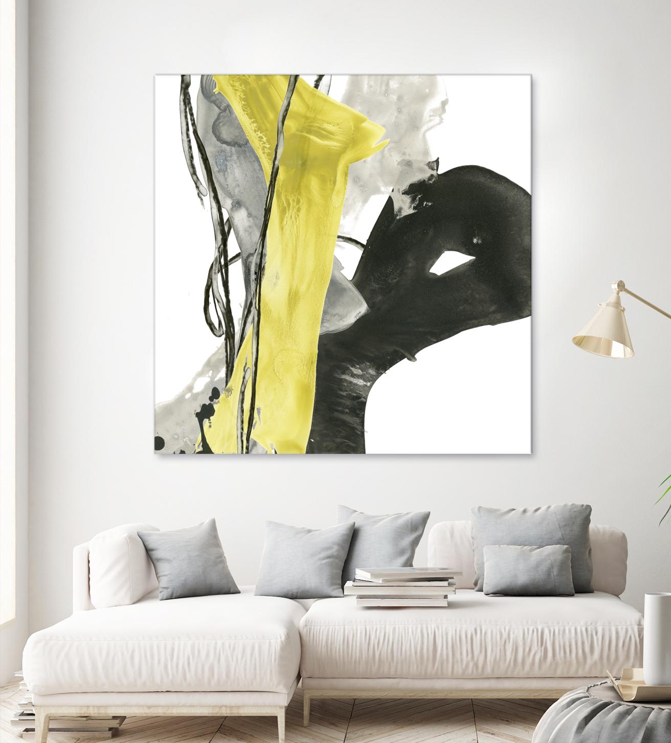 Citron Flux I by June Erica Vess on GIANT ART - yellow abstract