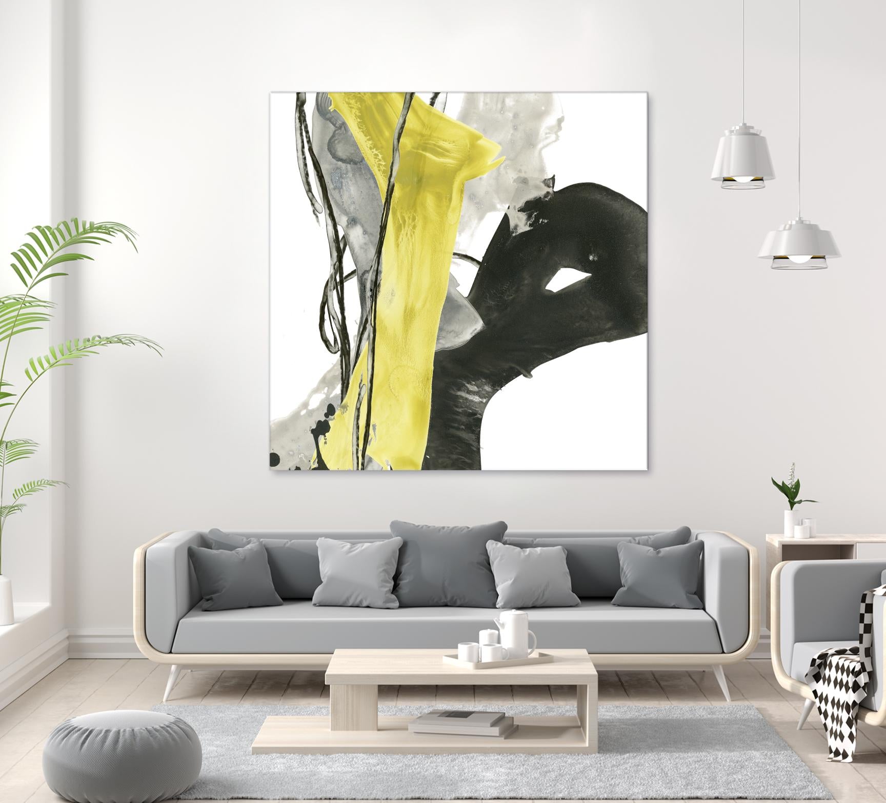 Citron Flux I by June Erica Vess on GIANT ART - yellow abstract