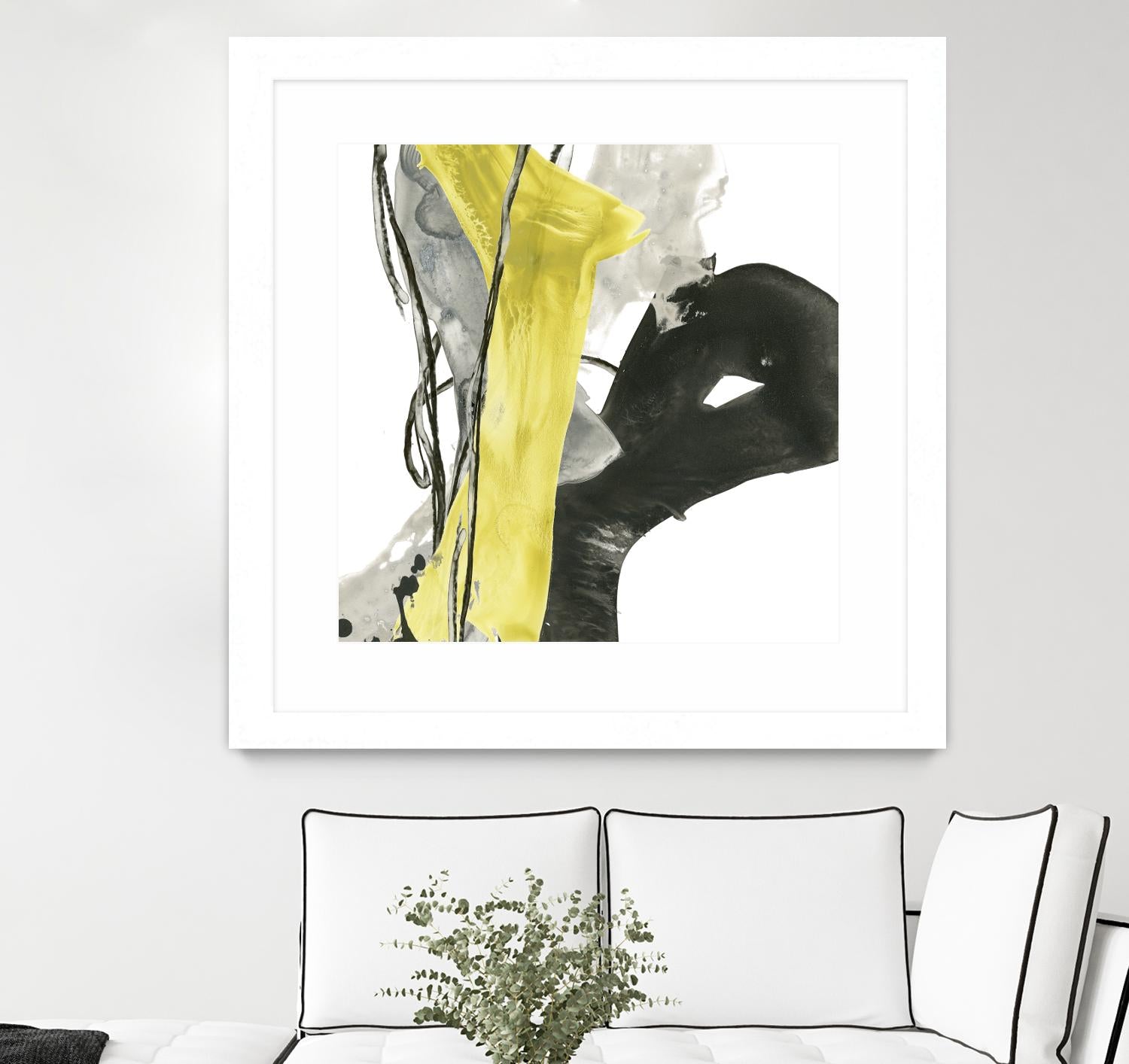 Citron Flux I by June Erica Vess on GIANT ART - yellow abstract