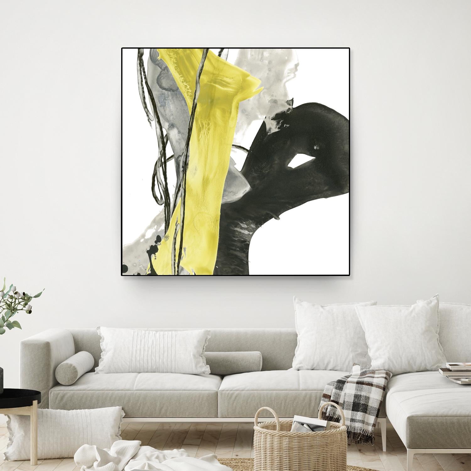 Citron Flux I by June Erica Vess on GIANT ART - yellow abstract