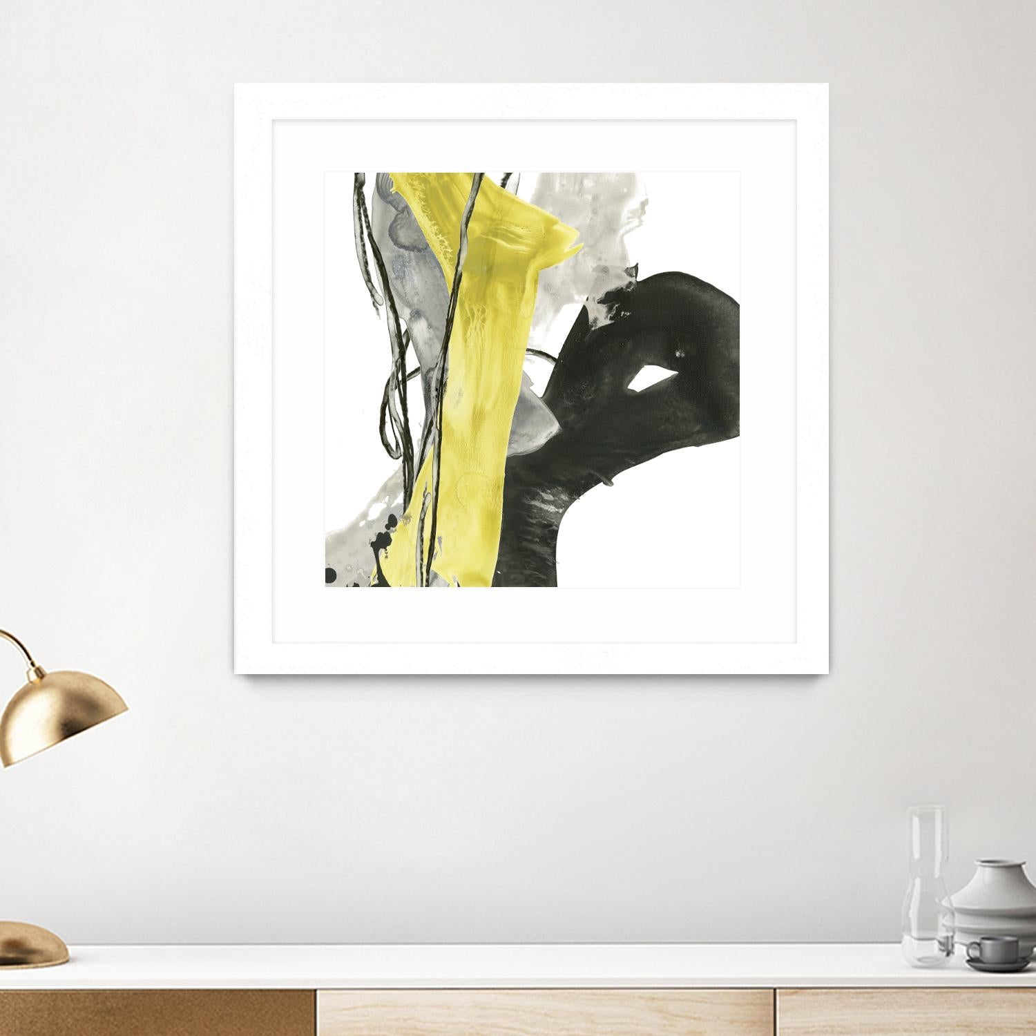 Citron Flux I by June Erica Vess on GIANT ART - yellow abstract