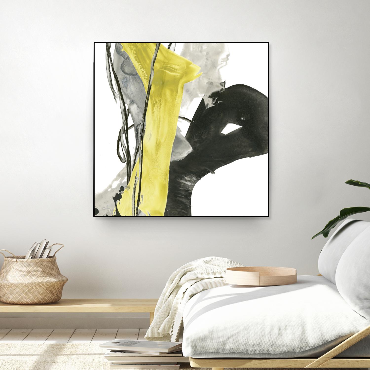 Citron Flux I by June Erica Vess on GIANT ART - yellow abstract