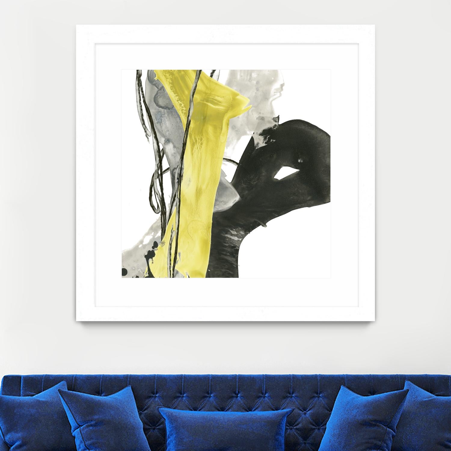 Citron Flux I by June Erica Vess on GIANT ART - yellow abstract