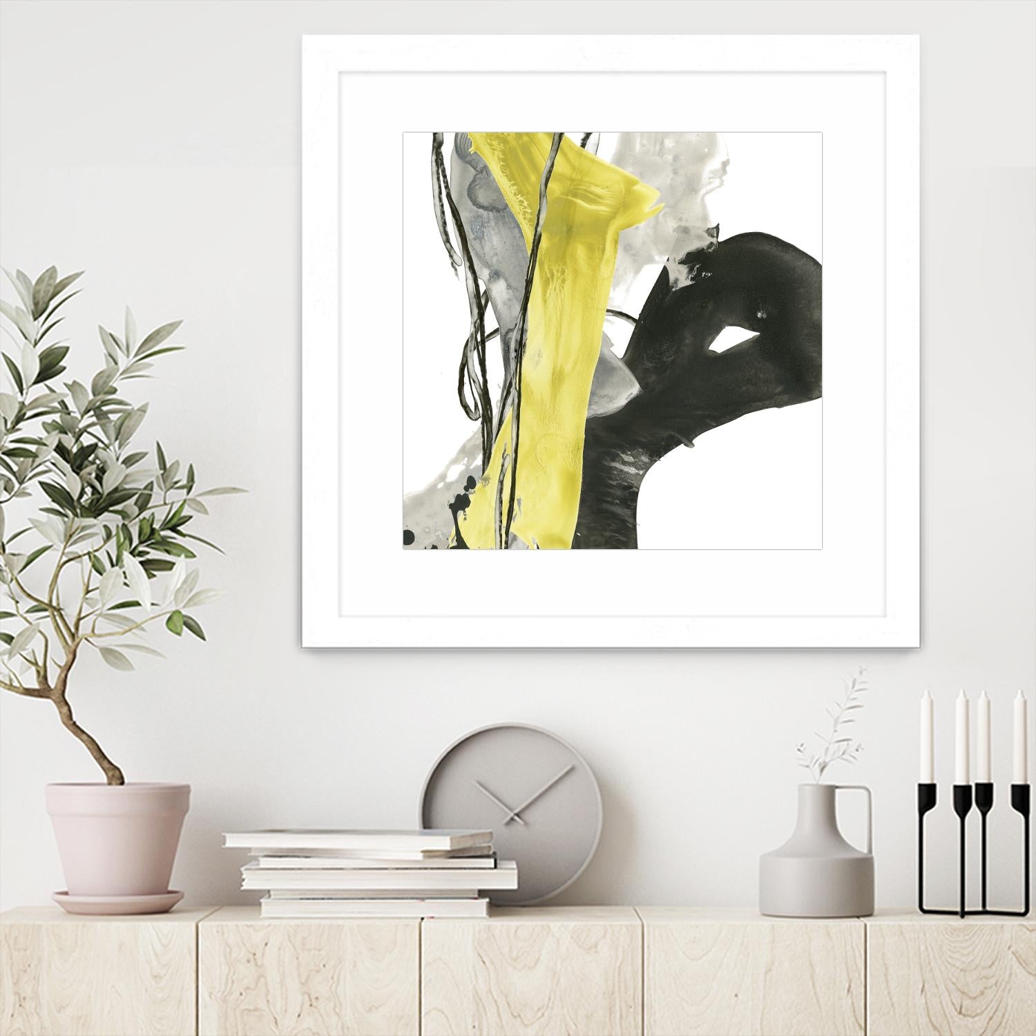 Citron Flux I by June Erica Vess on GIANT ART - yellow abstract