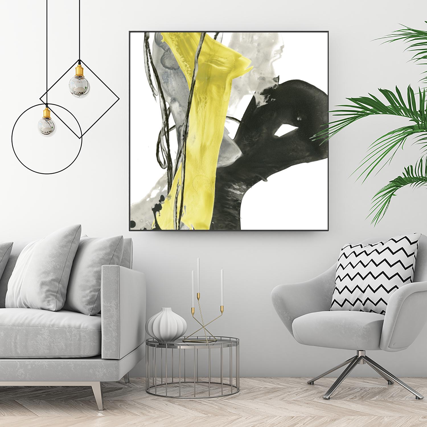 Citron Flux I by June Erica Vess on GIANT ART - yellow abstract