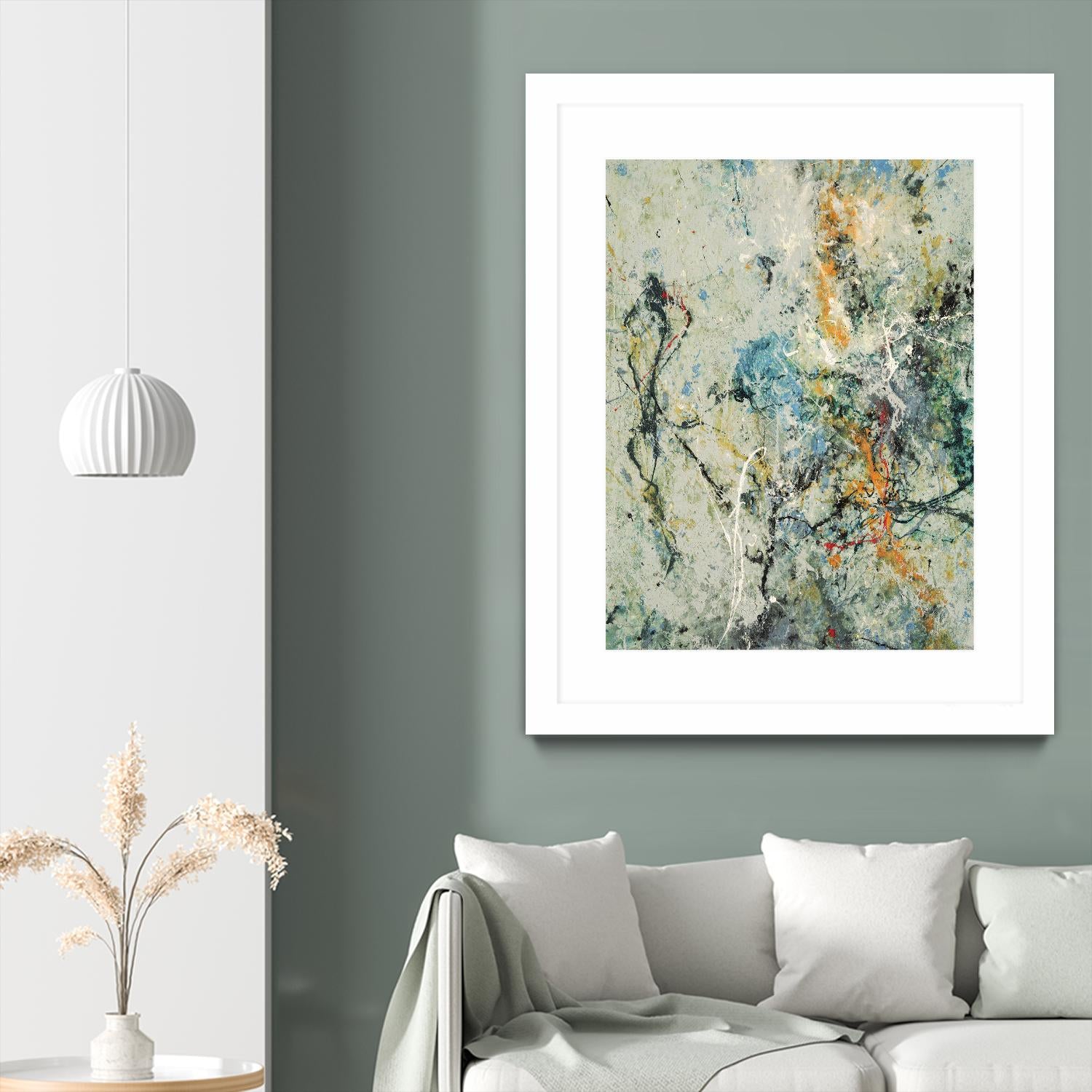 Tango 63 by DAG Inc on GIANT ART - orange abstract pollock