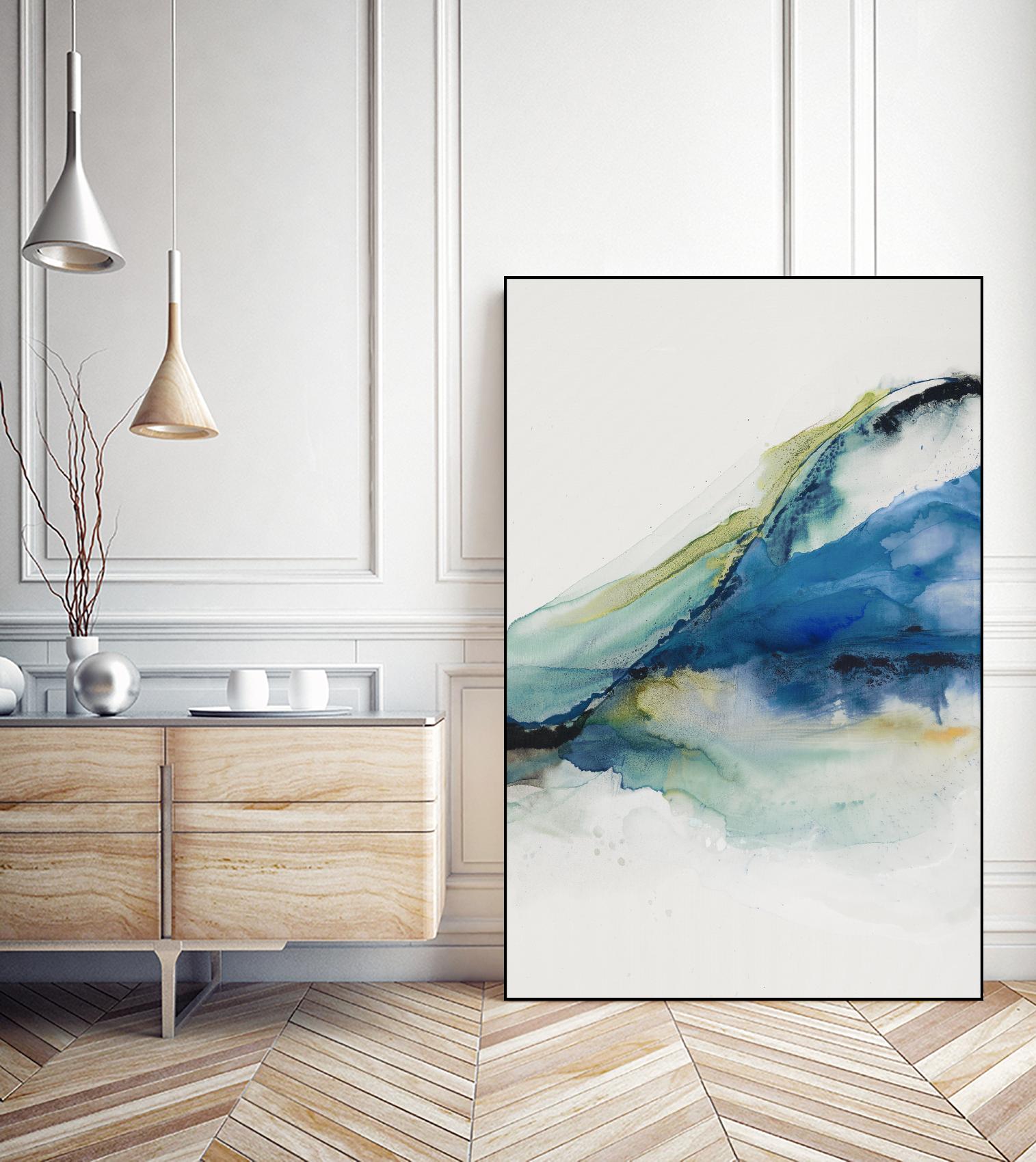 Abstract Terrain IV by Sisa Jasper on GIANT ART - green watercolour