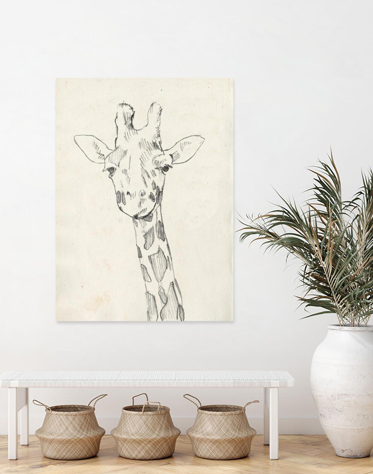 Giraffe Portrait II by Jennifer Goldberger on GIANT ART - animals