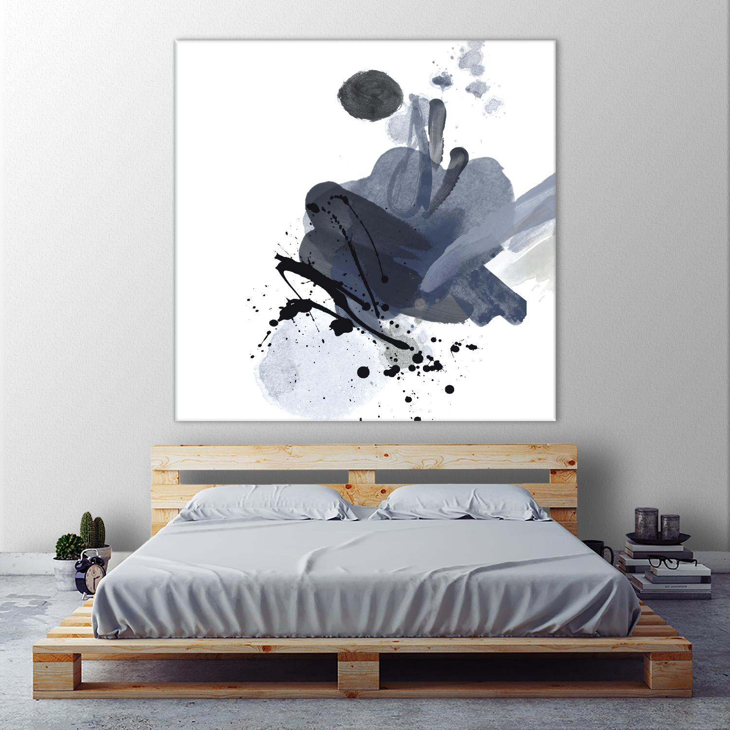 Blue & Black Splash I by Irena Orlov on GIANT ART - blue abstract