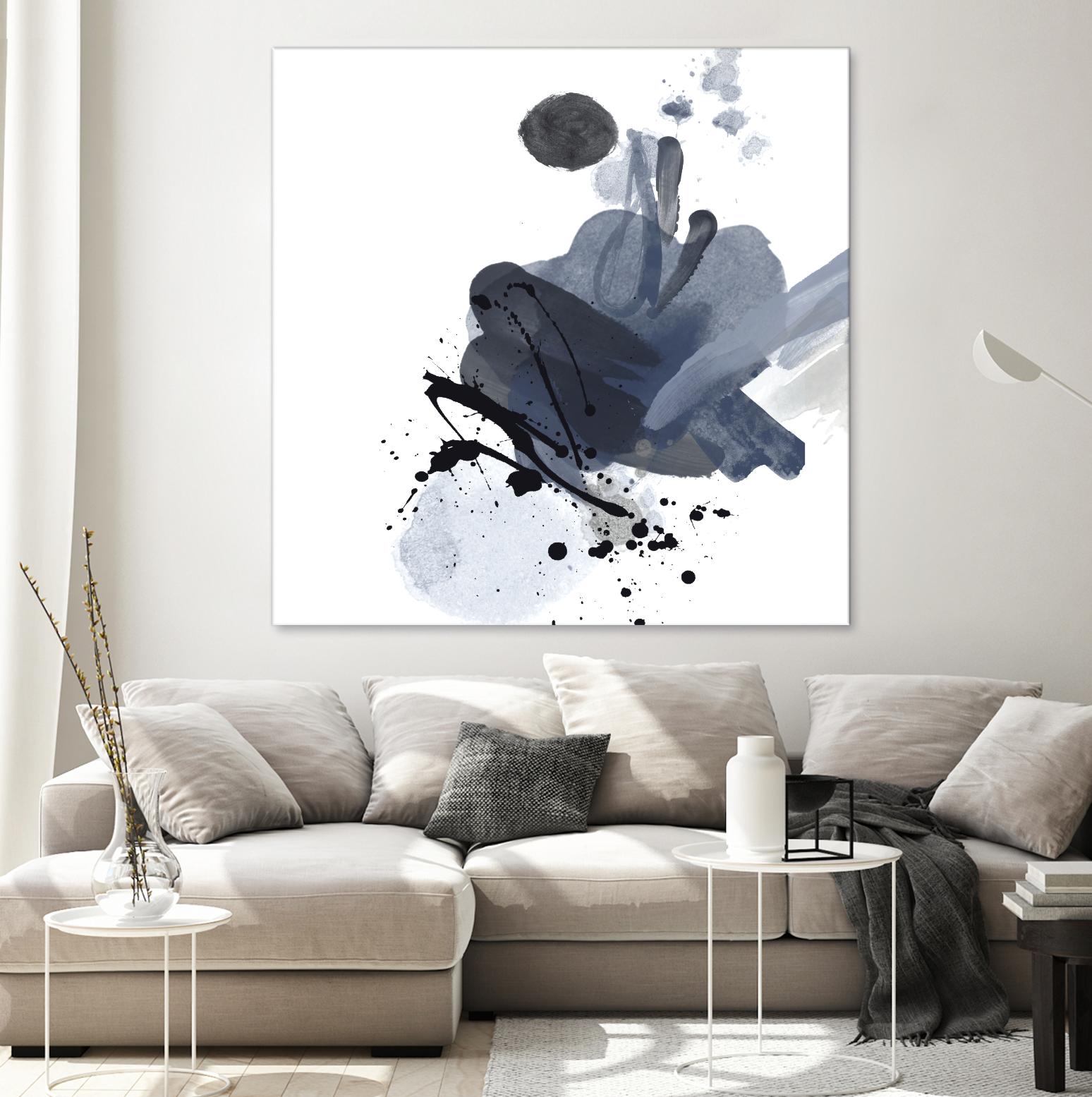 Blue & Black Splash I by Irena Orlov on GIANT ART - blue abstract