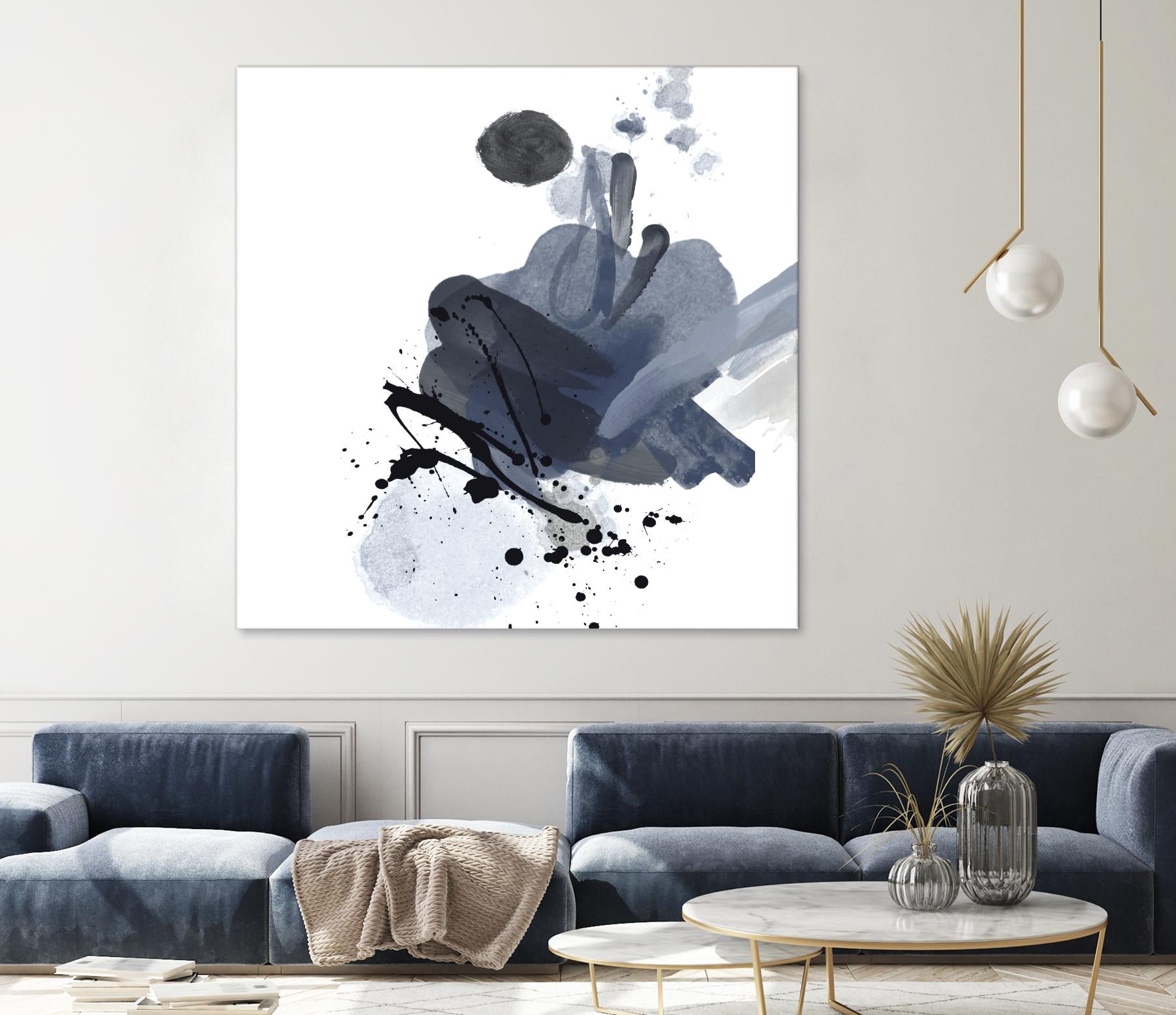 Blue & Black Splash I by Irena Orlov on GIANT ART - blue abstract