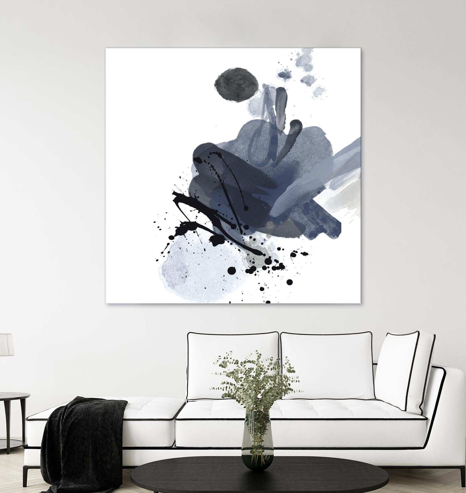 Blue & Black Splash I by Irena Orlov on GIANT ART - blue abstract