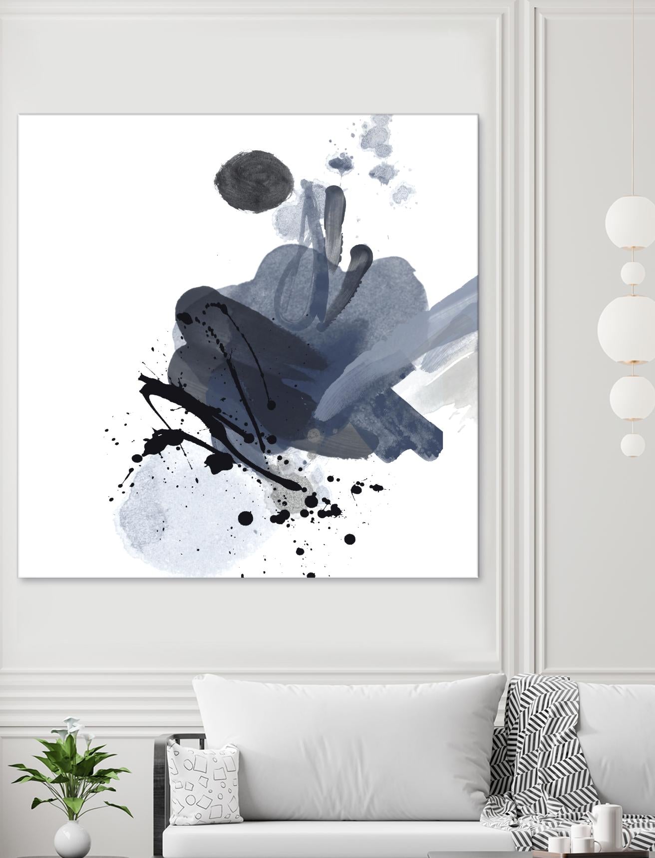 Blue & Black Splash I by Irena Orlov on GIANT ART - blue abstract