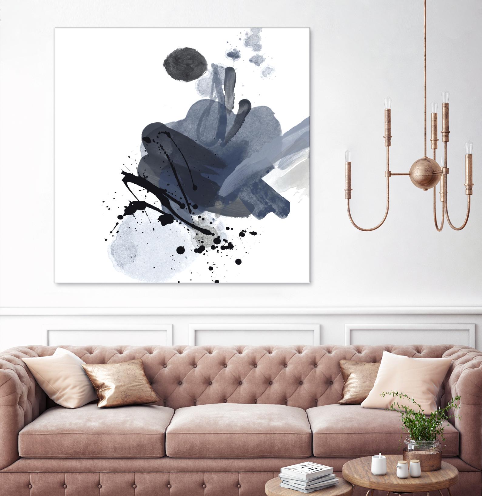 Blue & Black Splash I by Irena Orlov on GIANT ART - blue abstract