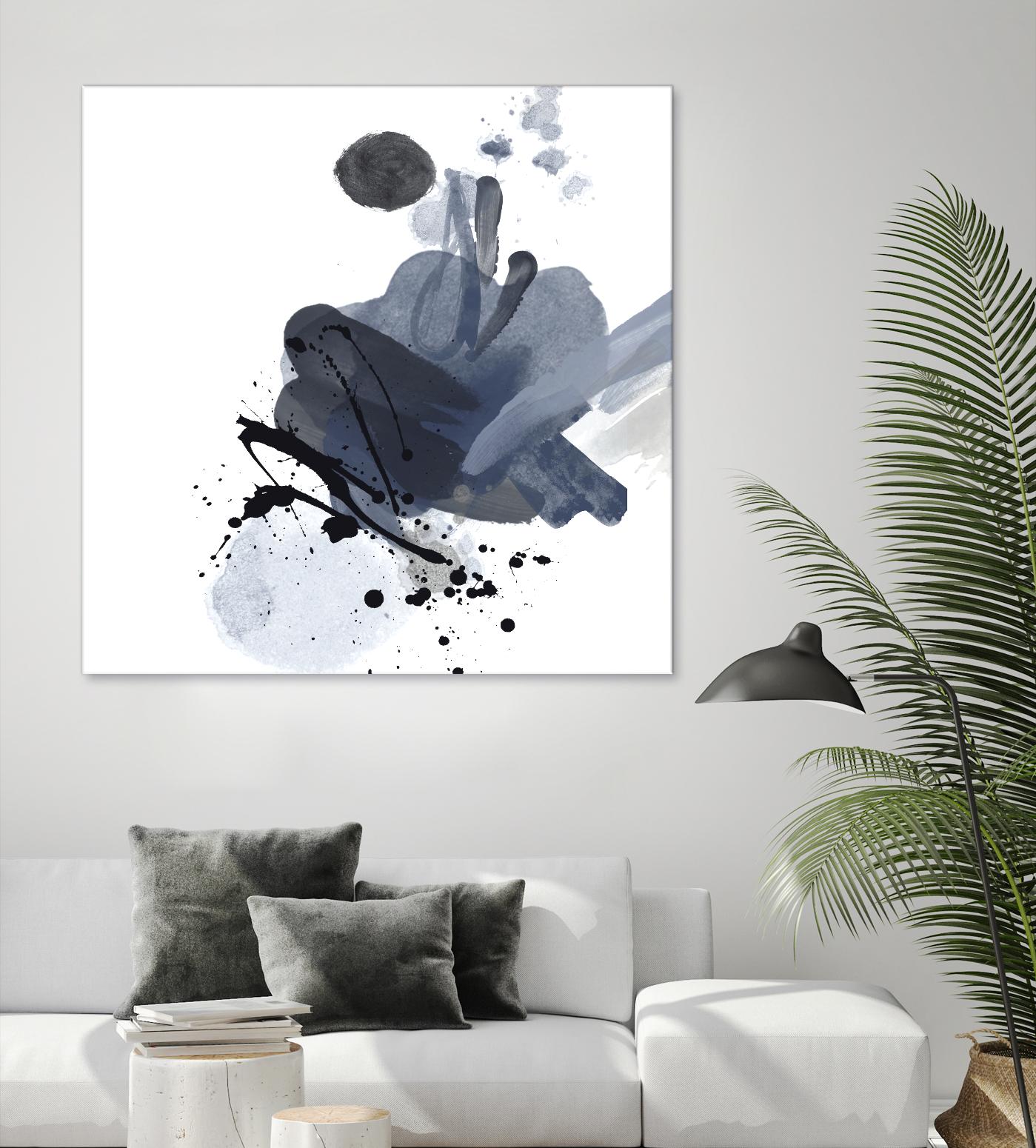 Blue & Black Splash I by Irena Orlov on GIANT ART - blue abstract
