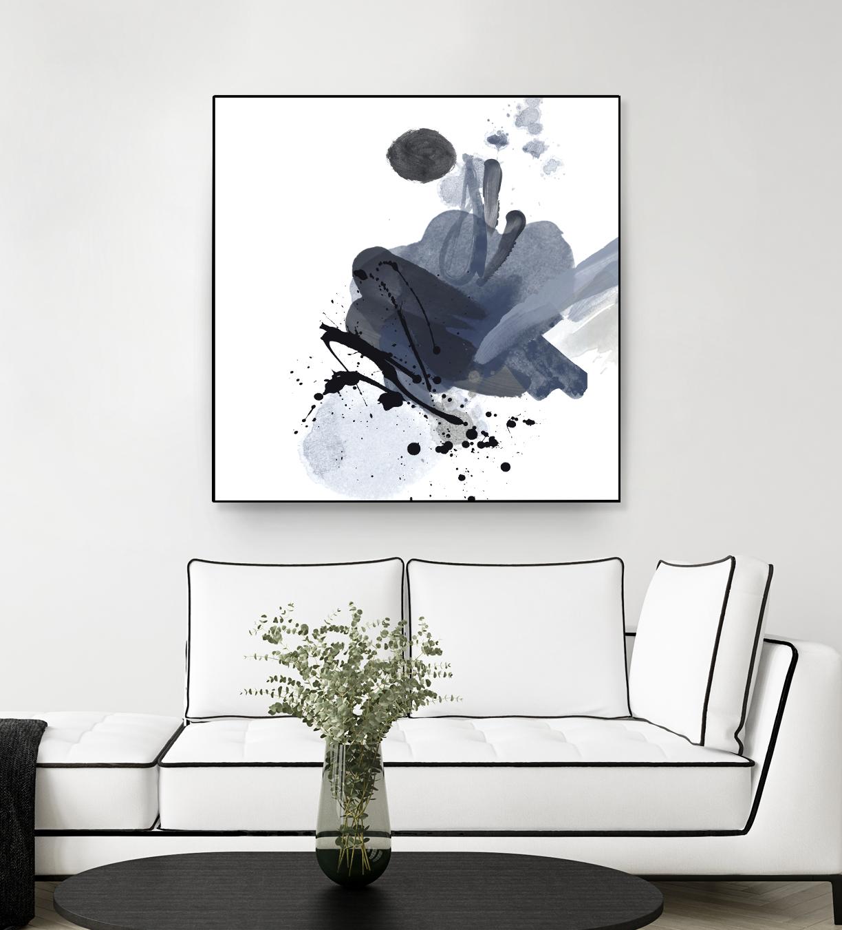 Blue & Black Splash I by Irena Orlov on GIANT ART - blue abstract