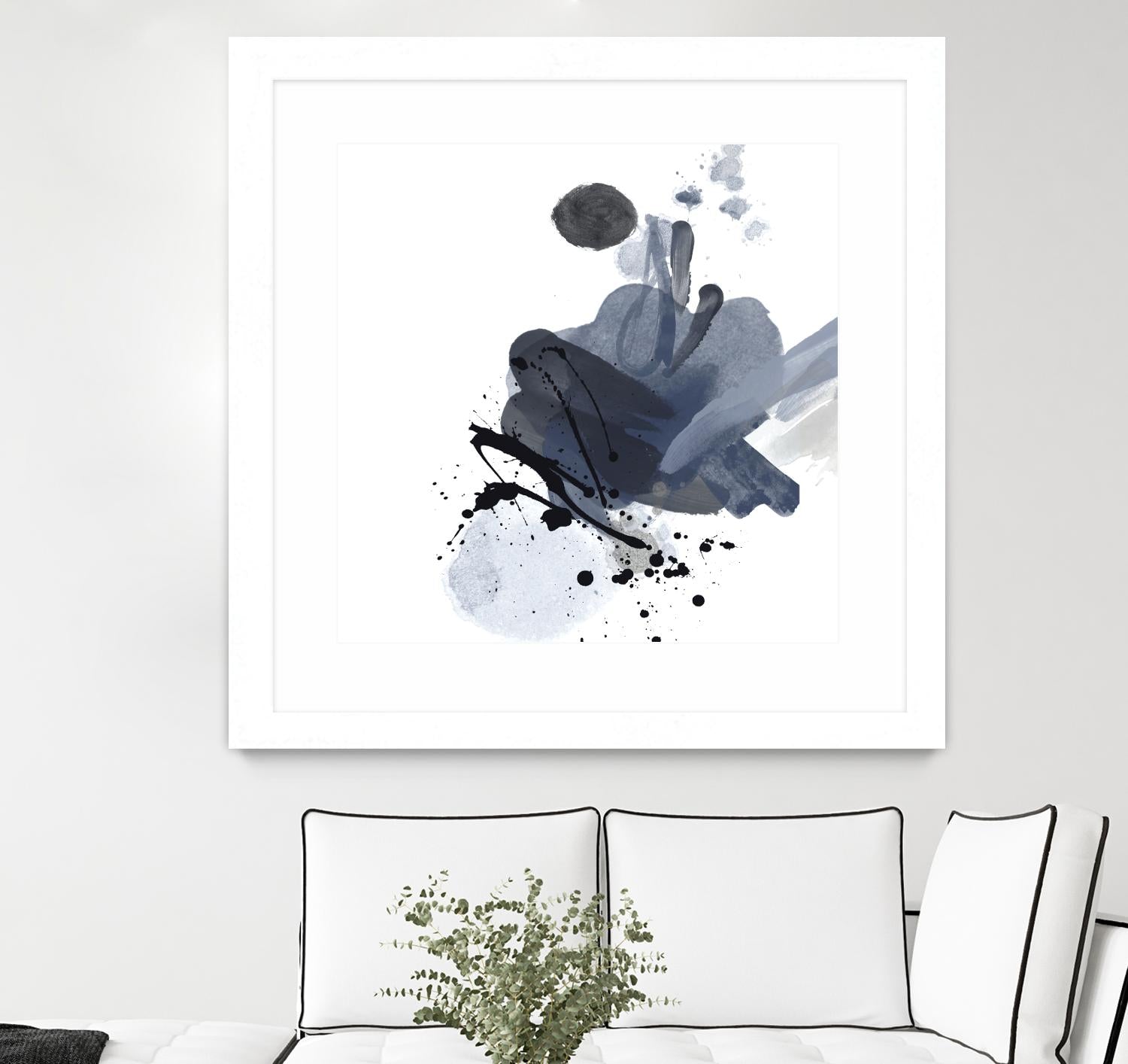 Blue & Black Splash I by Irena Orlov on GIANT ART - blue abstract