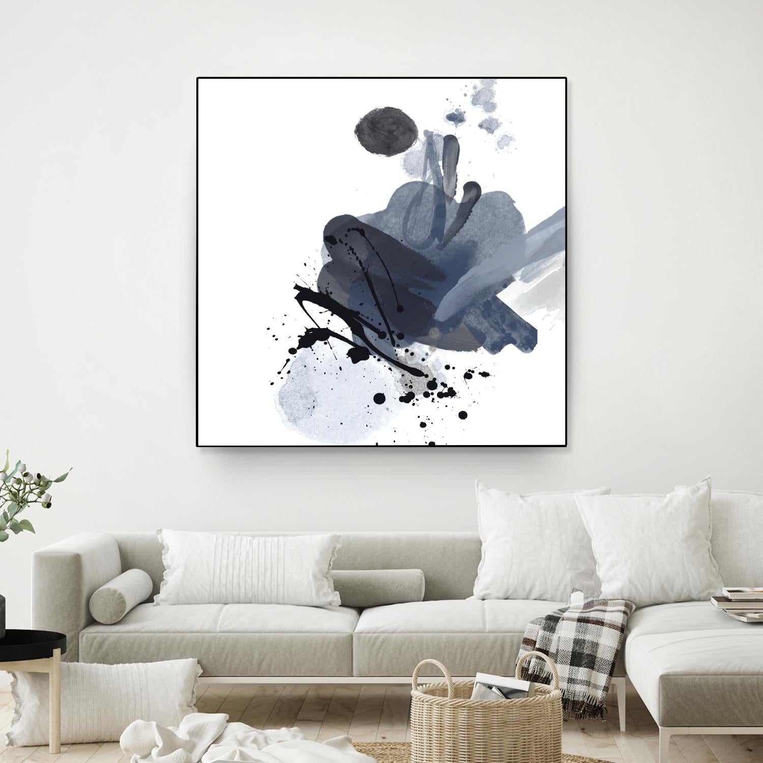 Blue & Black Splash I by Irena Orlov on GIANT ART - blue abstract