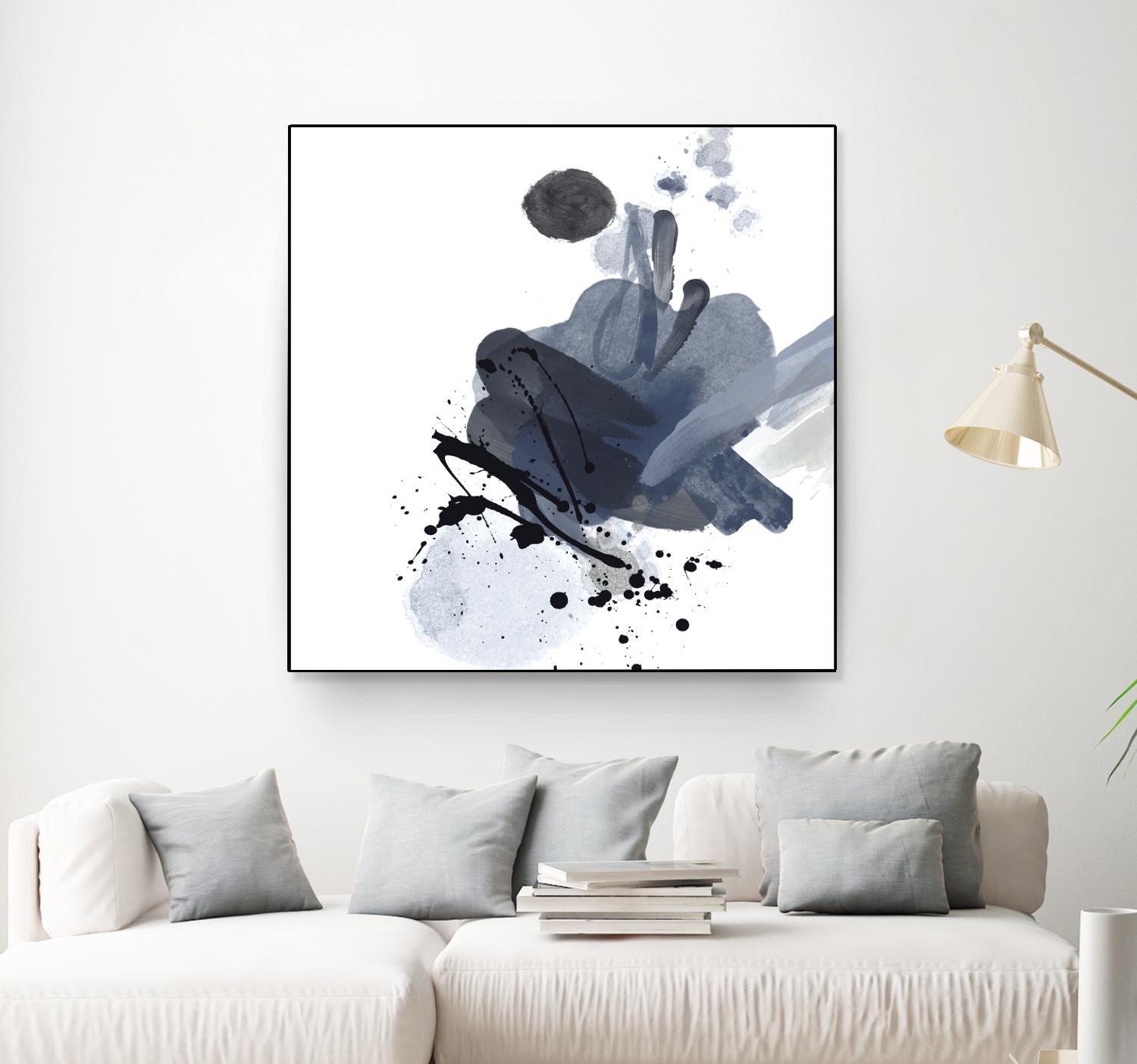 Blue & Black Splash I by Irena Orlov on GIANT ART - blue abstract