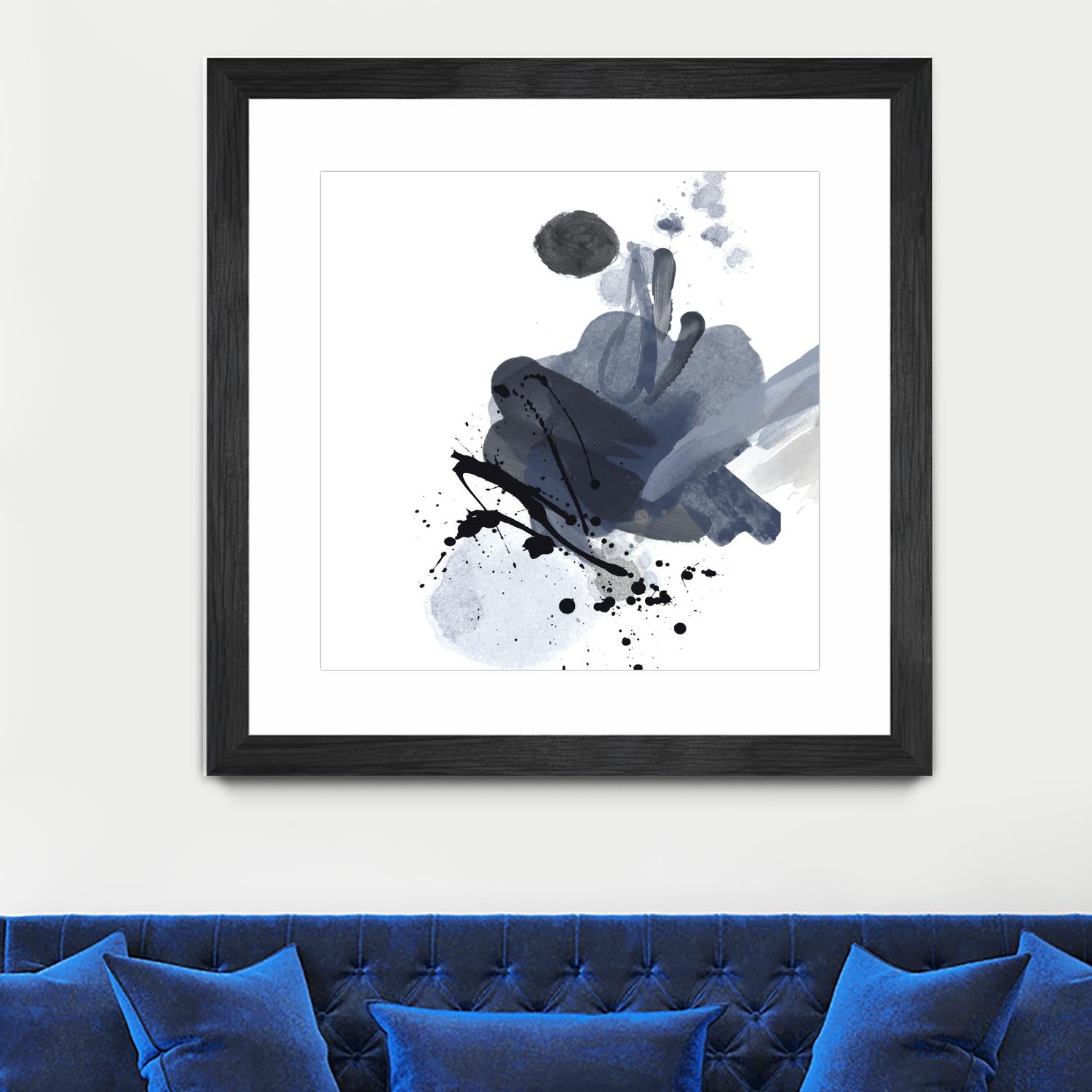 Blue & Black Splash I by Irena Orlov on GIANT ART - blue abstract