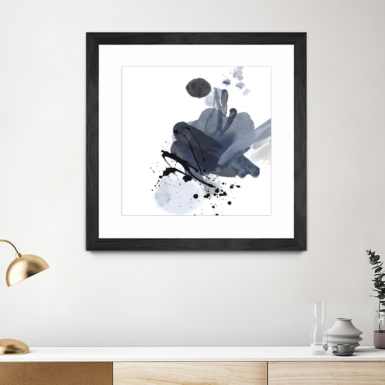 Blue & Black Splash I by Irena Orlov on GIANT ART - blue abstract