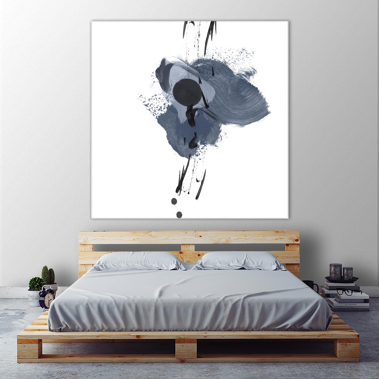 Blue & Black Splash II by Irena Orlov on GIANT ART - blue abstract