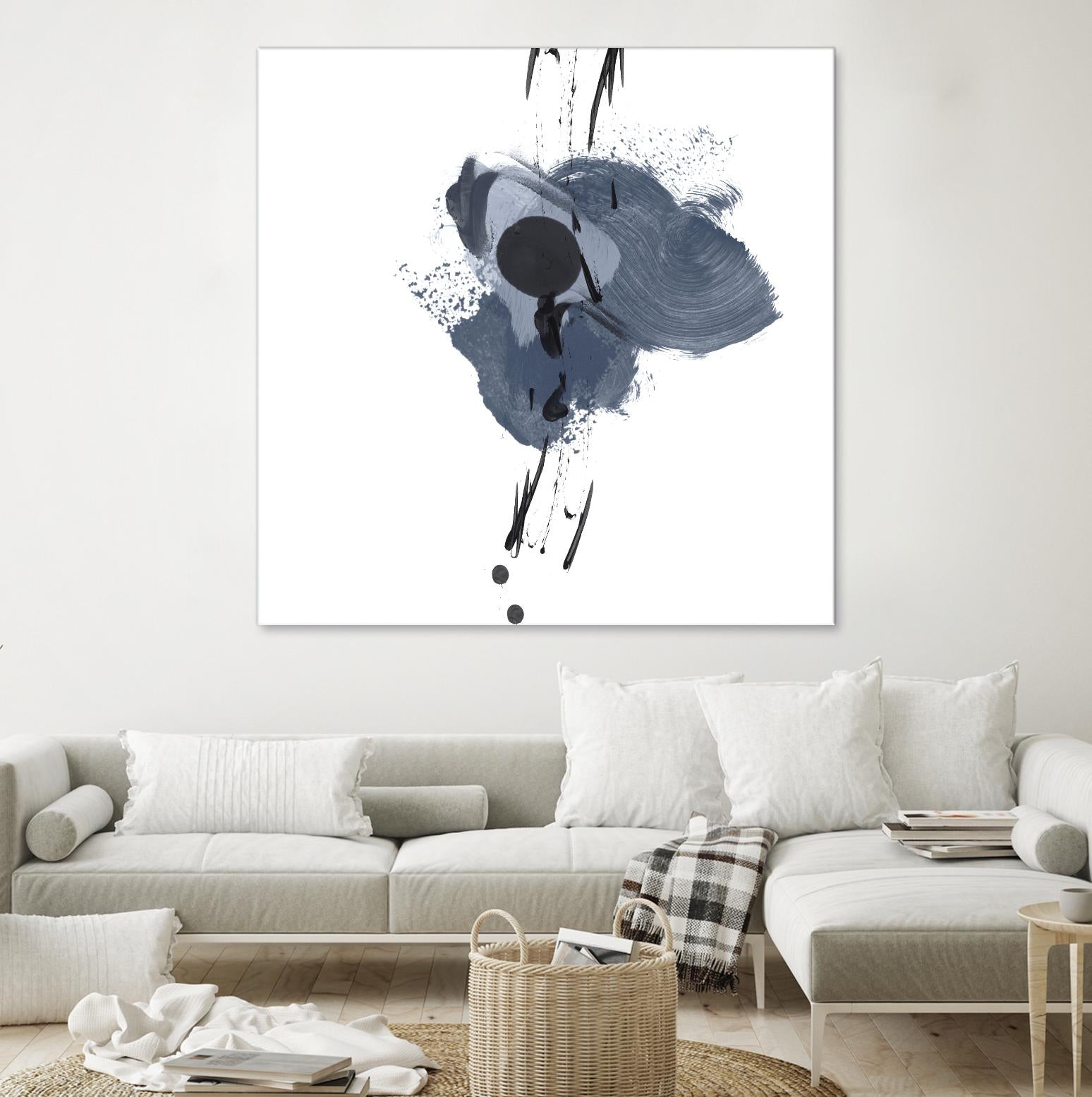 Blue & Black Splash II by Irena Orlov on GIANT ART - blue abstract
