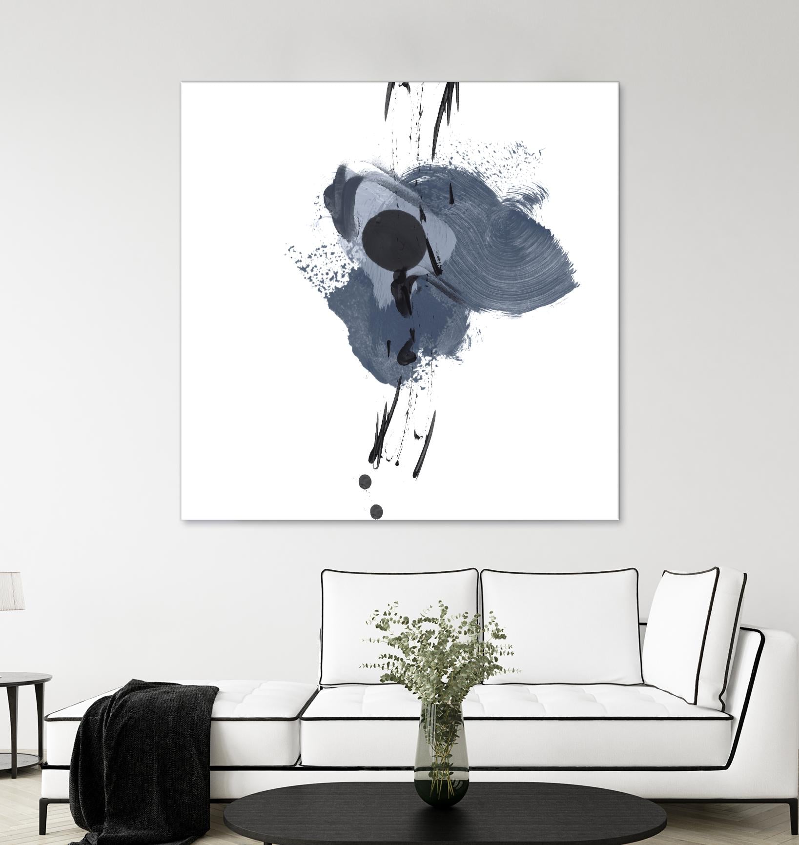 Blue & Black Splash II by Irena Orlov on GIANT ART - blue abstract