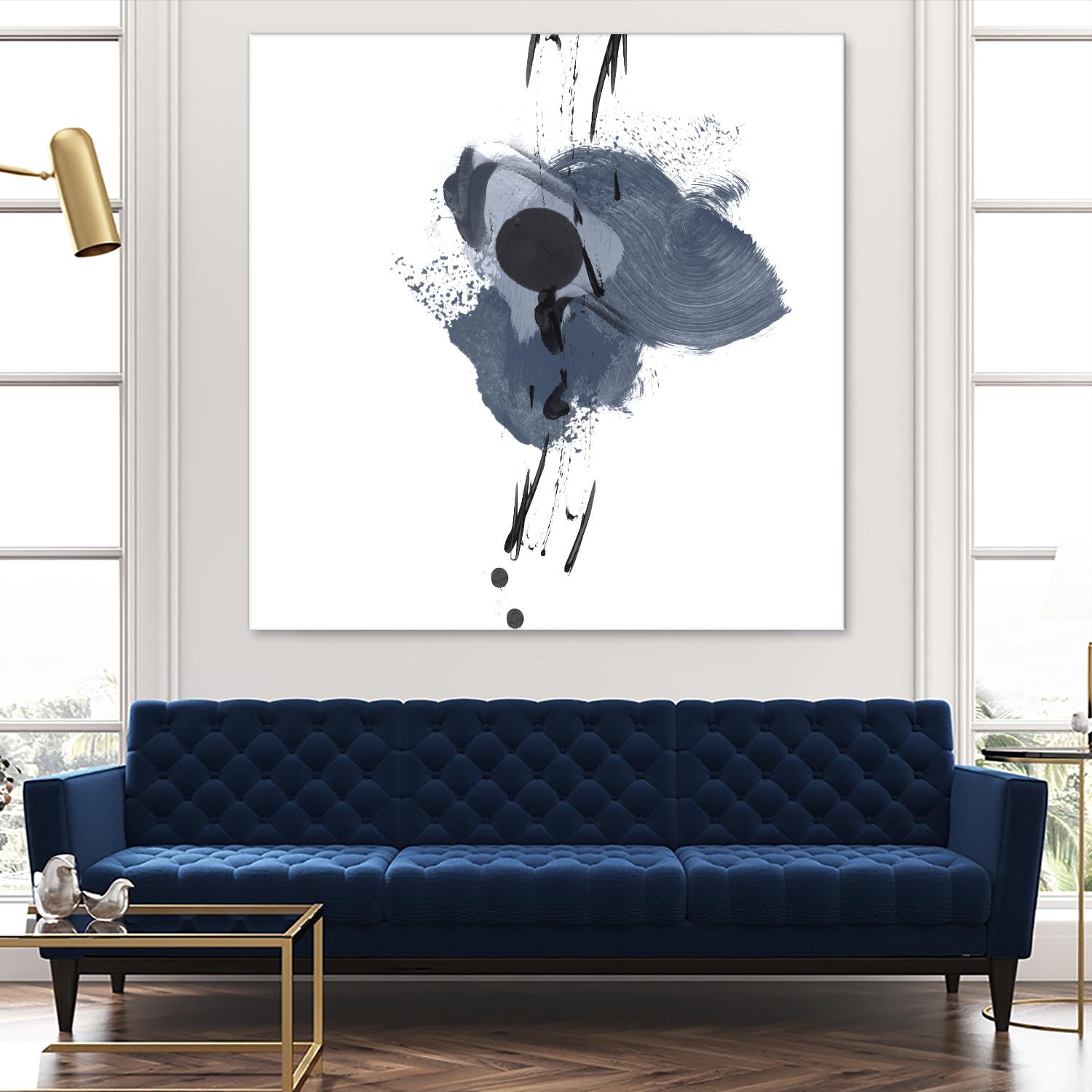 Blue & Black Splash II by Irena Orlov on GIANT ART - blue abstract