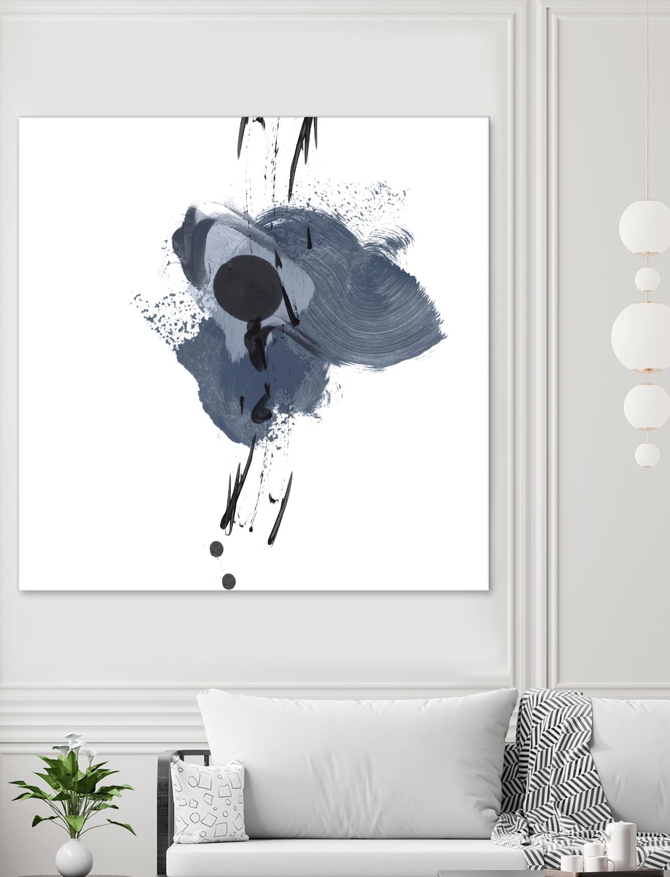 Blue & Black Splash II by Irena Orlov on GIANT ART - blue abstract