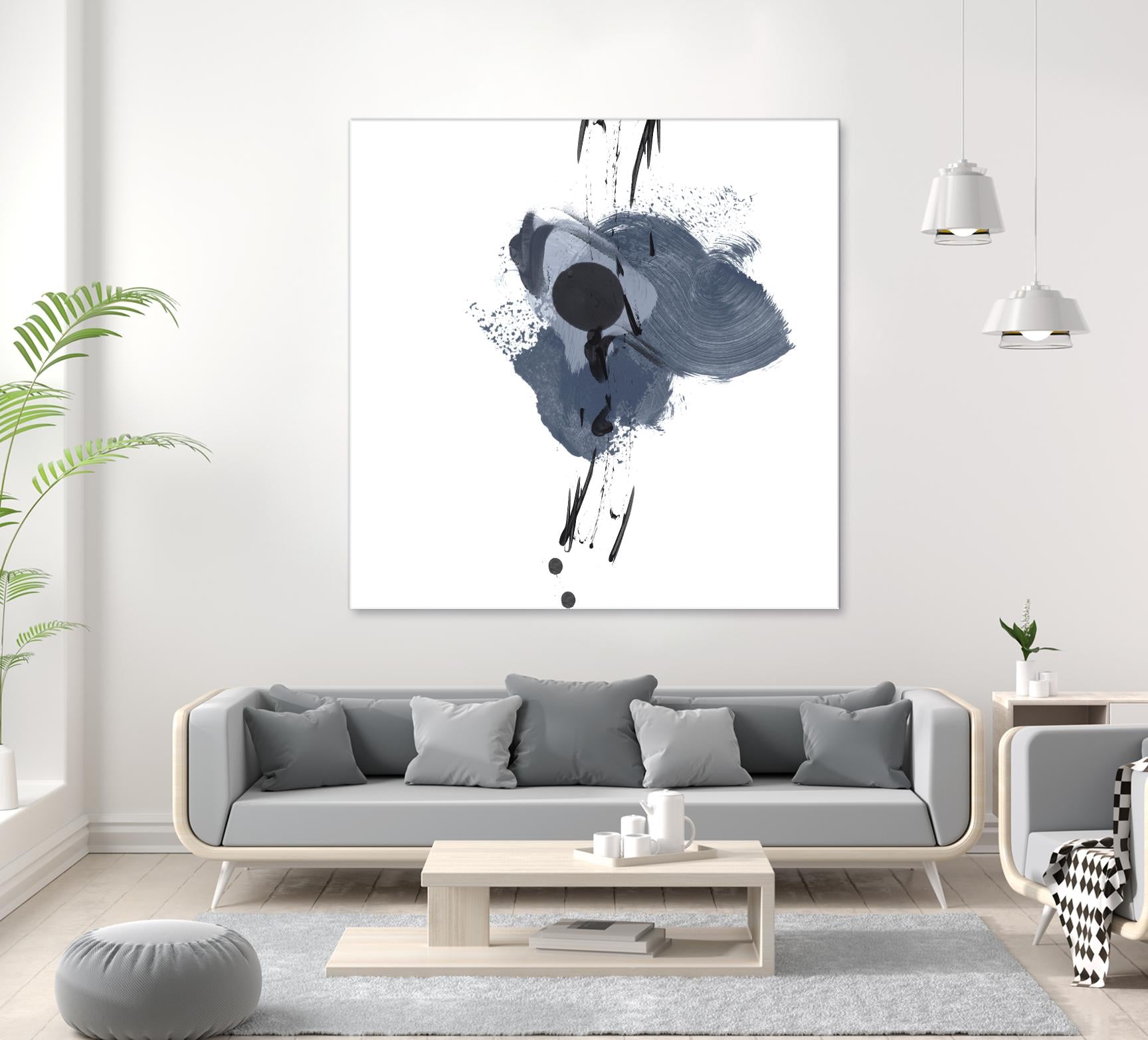 Blue & Black Splash II by Irena Orlov on GIANT ART - blue abstract