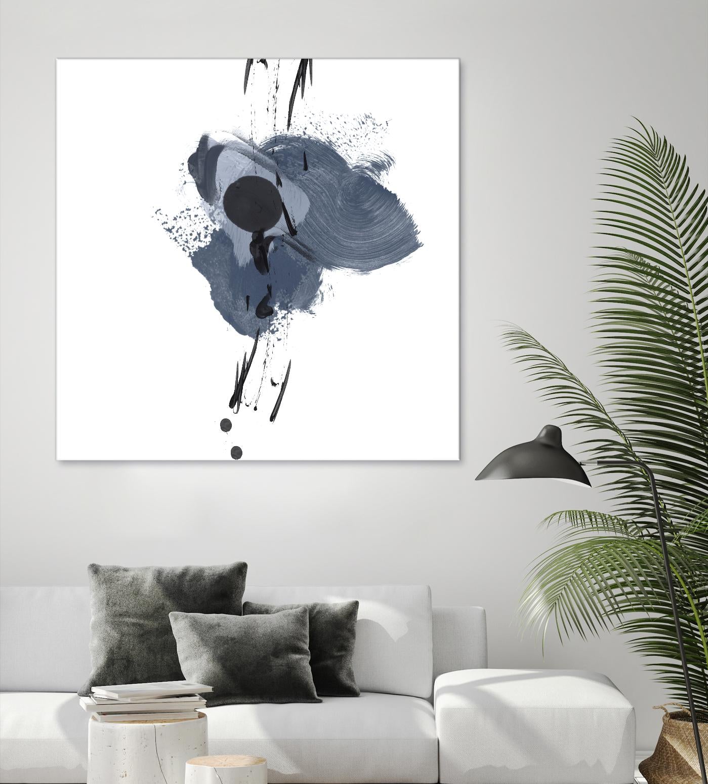 Blue & Black Splash II by Irena Orlov on GIANT ART - blue abstract