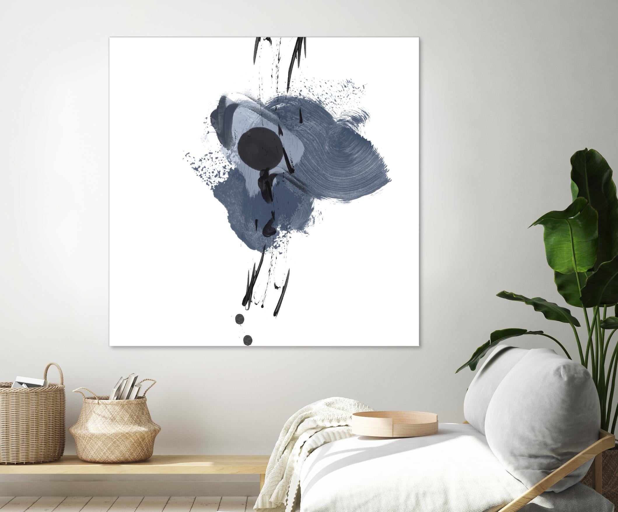 Blue & Black Splash II by Irena Orlov on GIANT ART - blue abstract