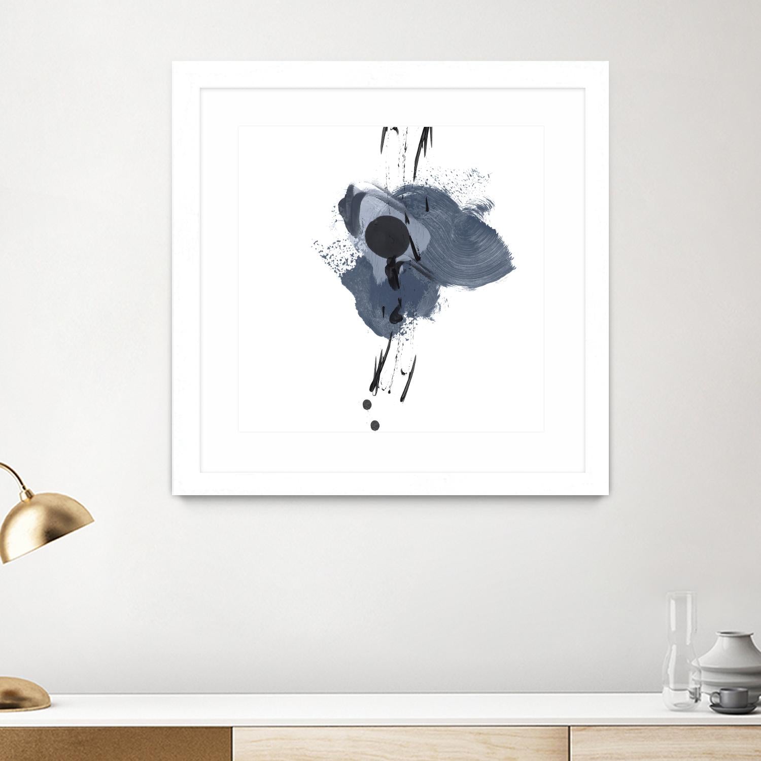 Blue & Black Splash II by Irena Orlov on GIANT ART - blue abstract