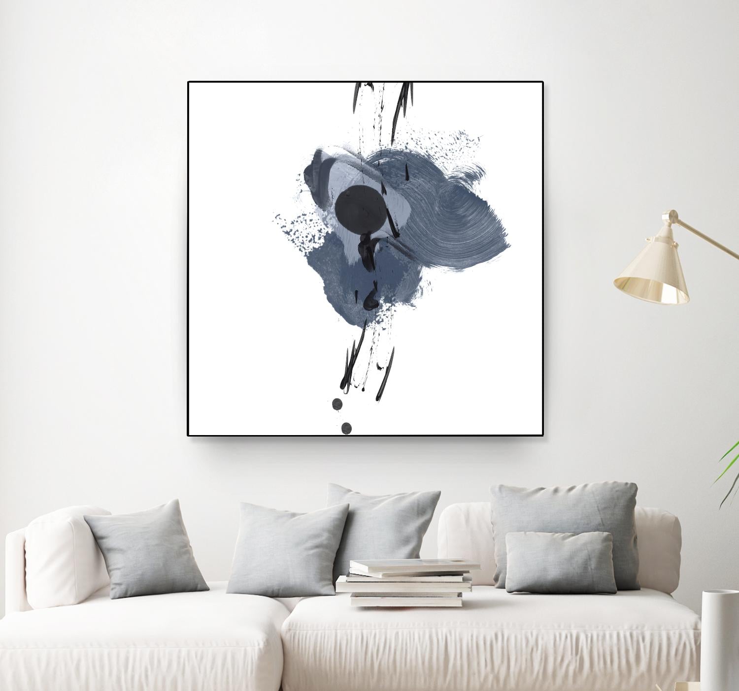 Blue & Black Splash II by Irena Orlov on GIANT ART - blue abstract