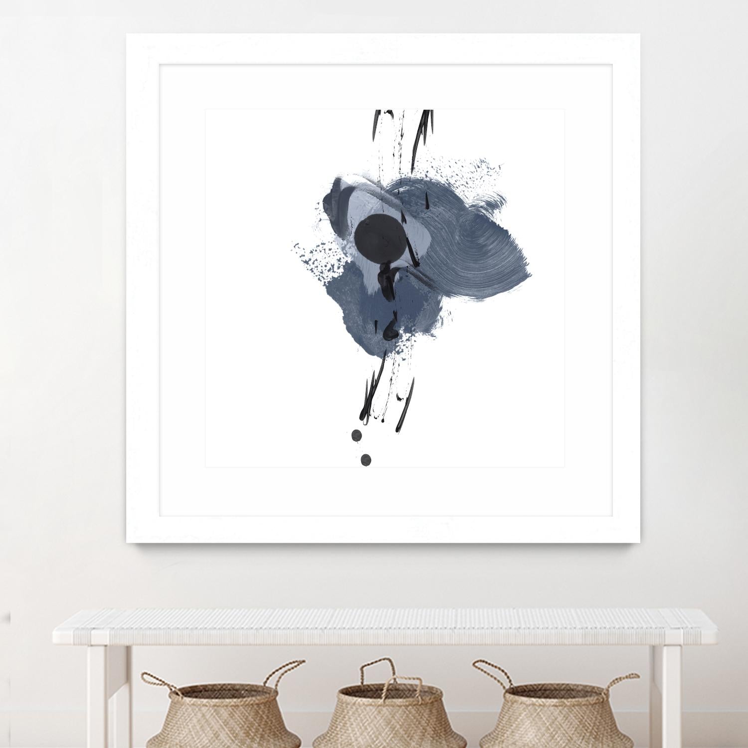 Blue & Black Splash II by Irena Orlov on GIANT ART - blue abstract