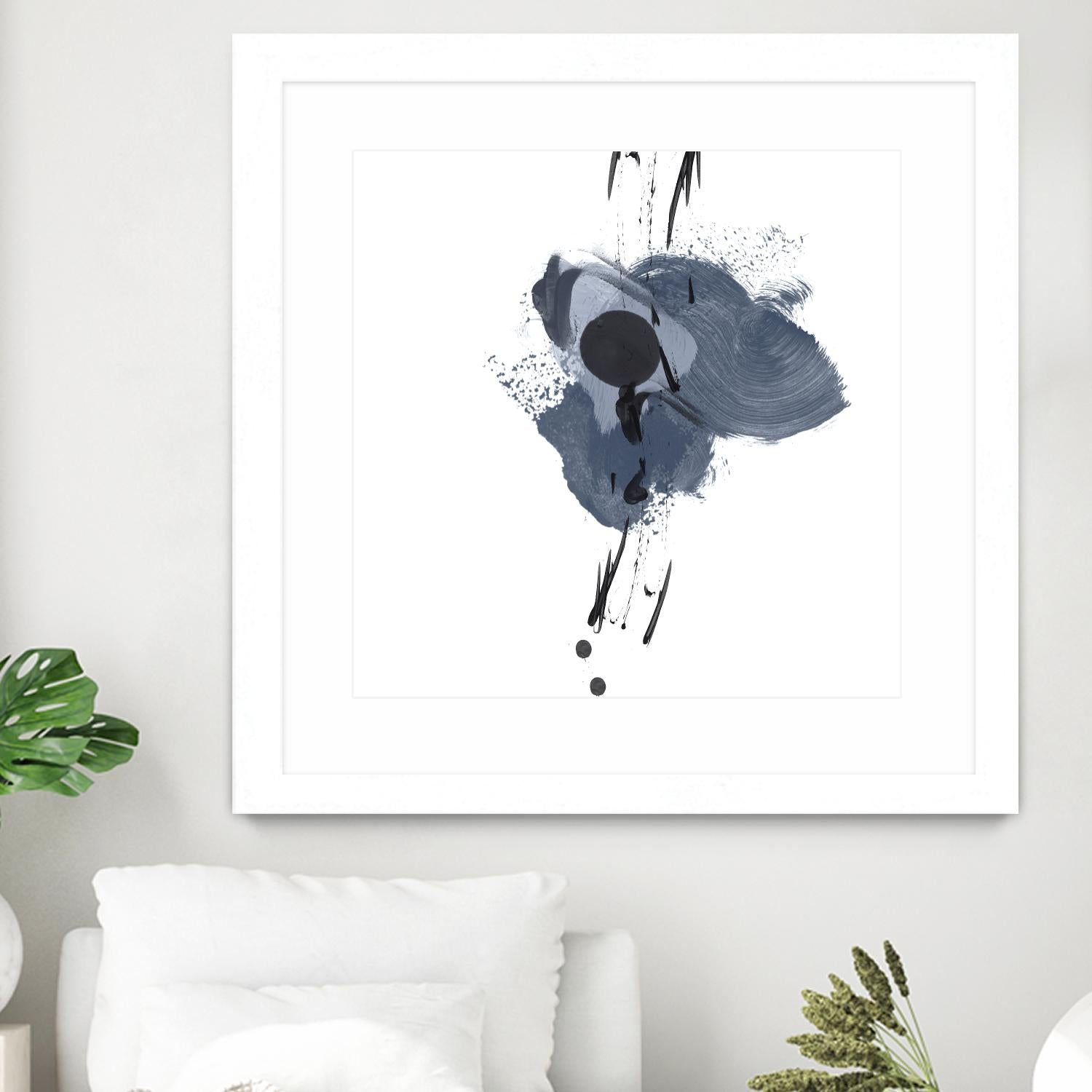 Blue & Black Splash II by Irena Orlov on GIANT ART - blue abstract