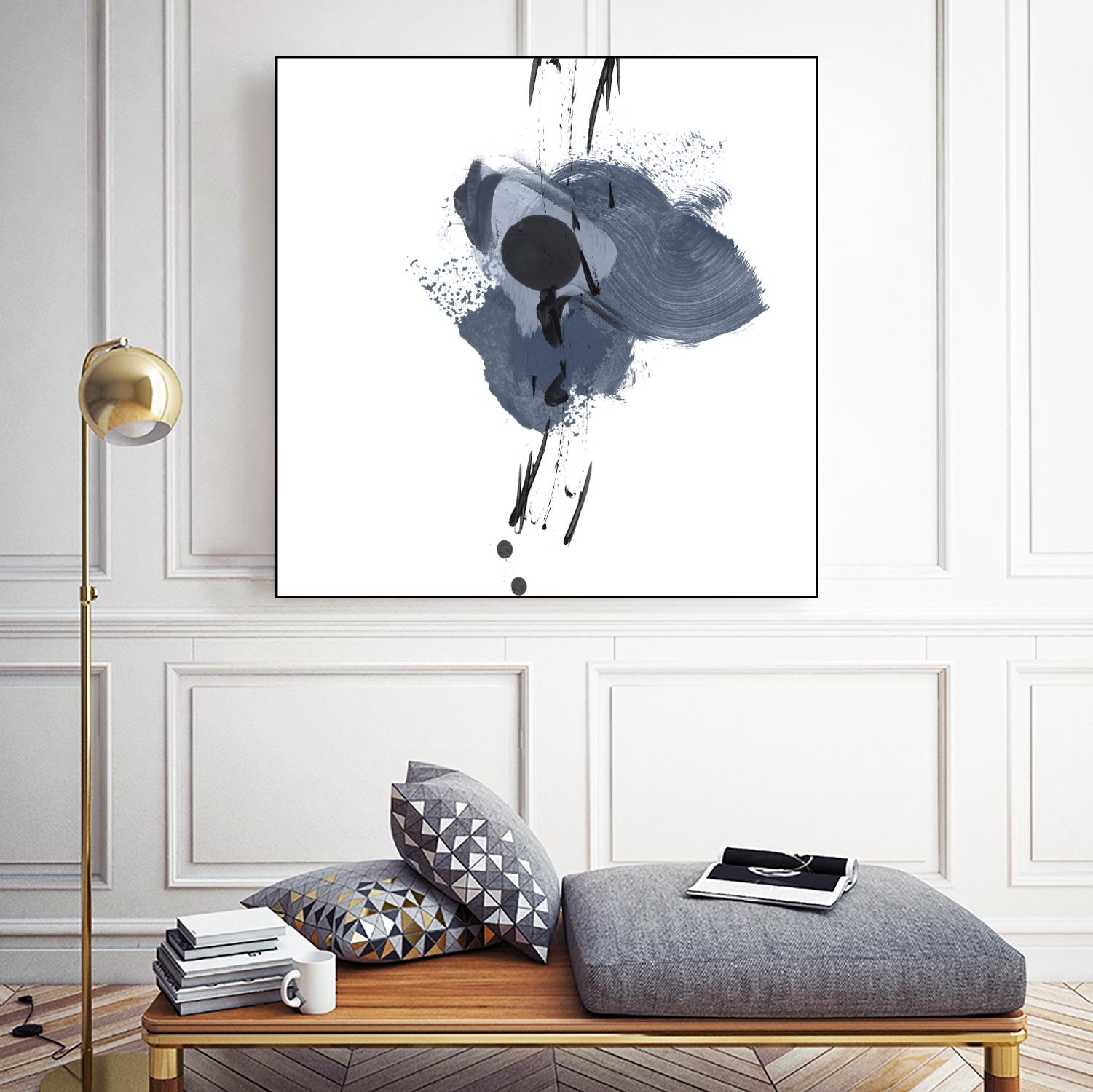 Blue & Black Splash II by Irena Orlov on GIANT ART - blue abstract