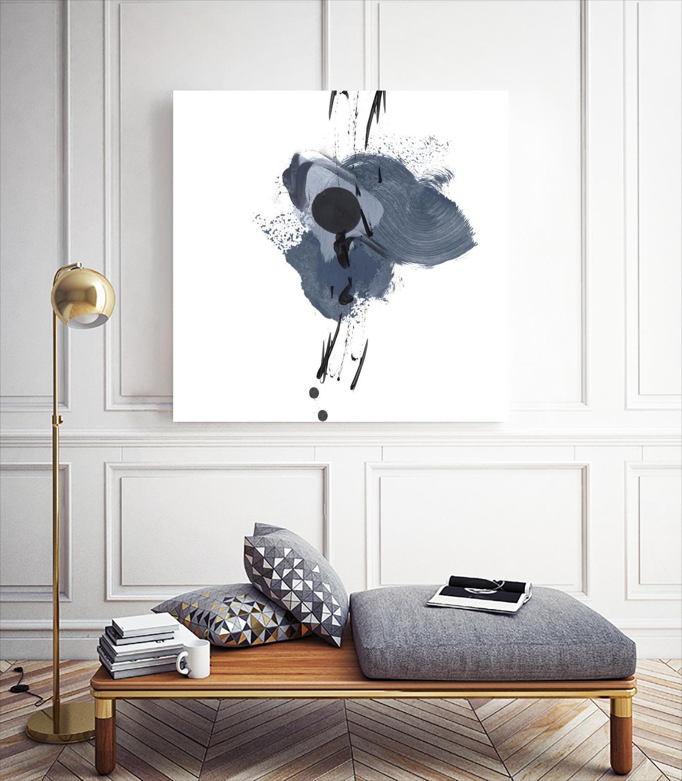 Blue & Black Splash II by Irena Orlov on GIANT ART - blue abstract