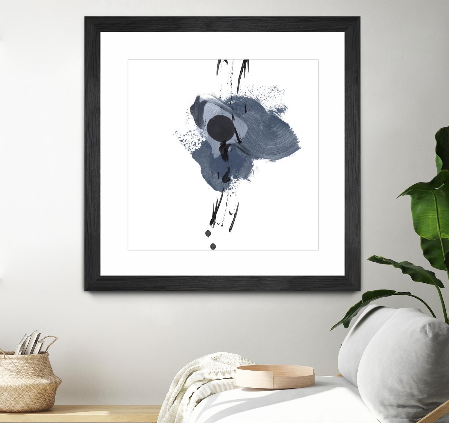 Blue & Black Splash II by Irena Orlov on GIANT ART - blue abstract