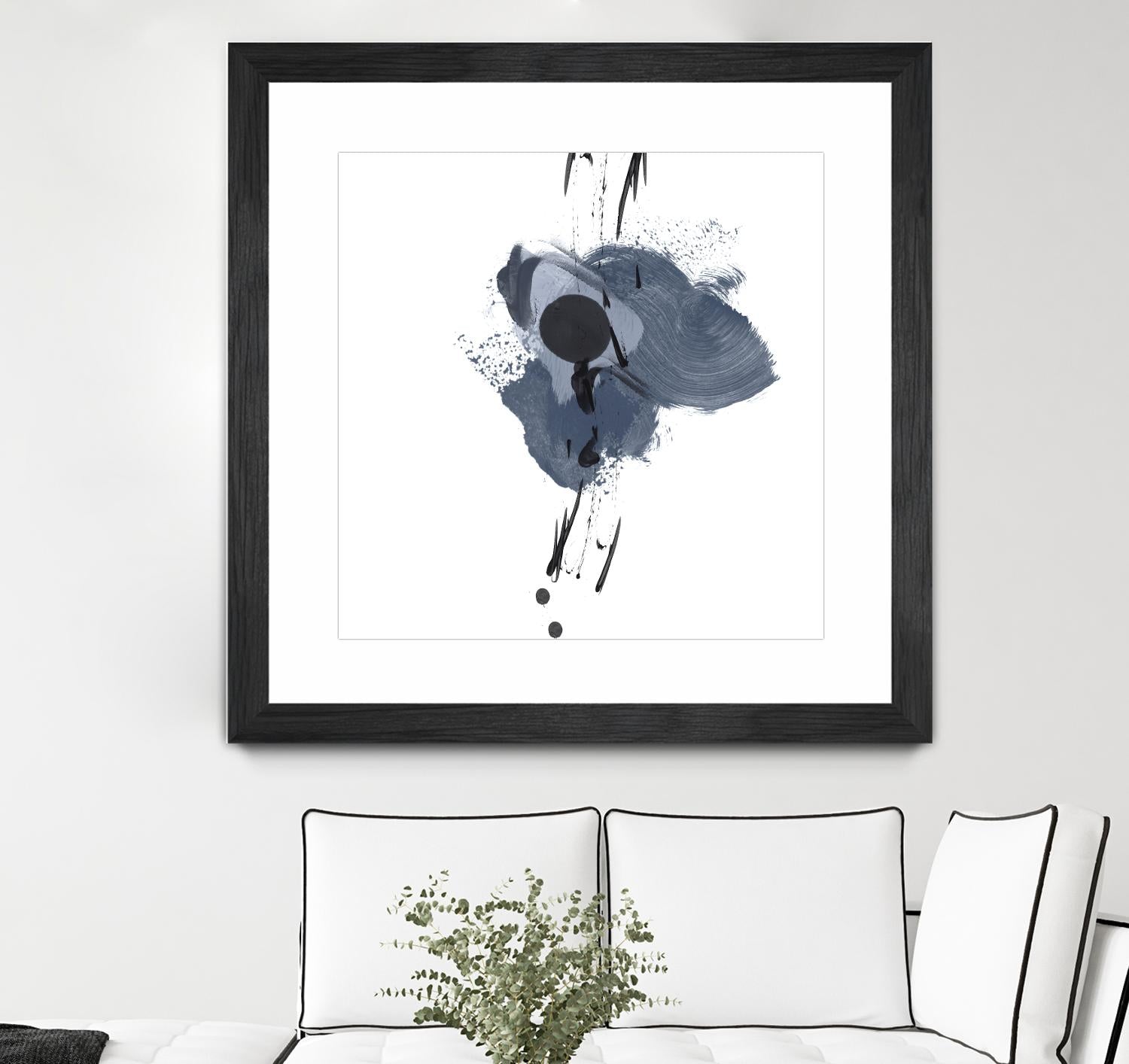 Blue & Black Splash II by Irena Orlov on GIANT ART - blue abstract