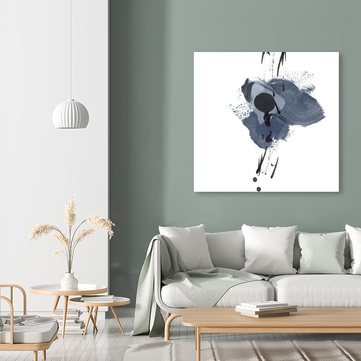 Blue & Black Splash II by Irena Orlov on GIANT ART - blue abstract